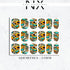 Turquoise Hearts and Sunflower Nail Decals | Nail Art Water Transfer | Nail Wraps