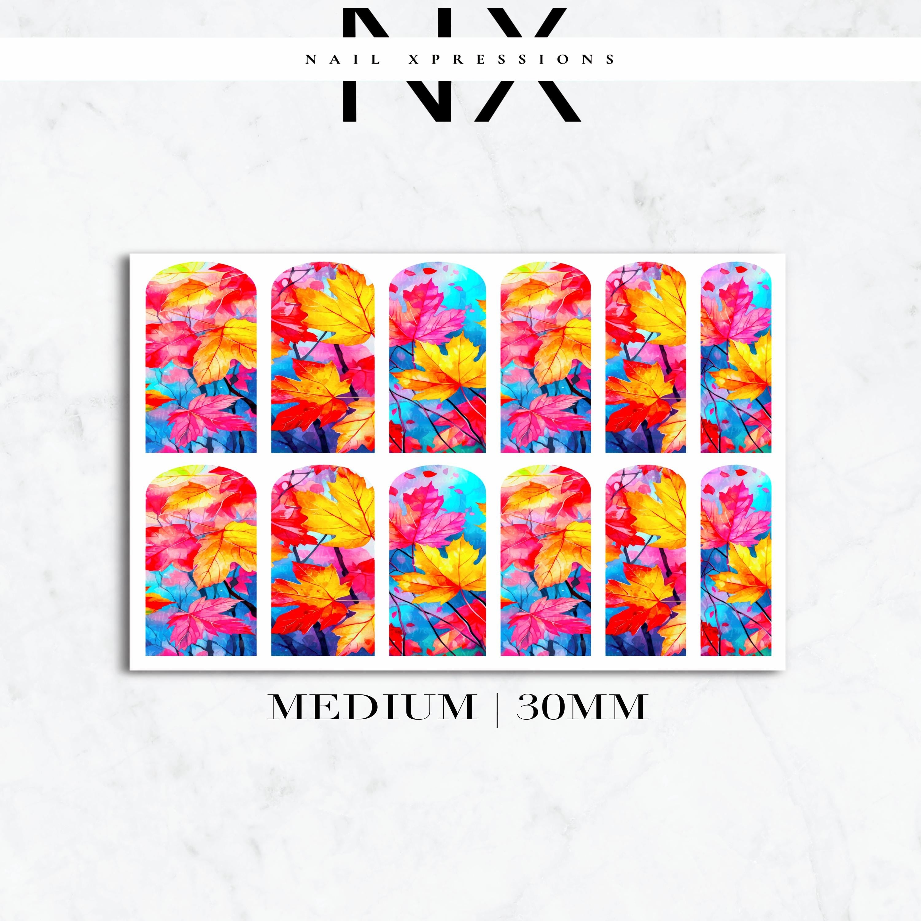 Vibrant Autumn Leaves Nail Decals | Nail Art Water Transfer | Nail Wraps