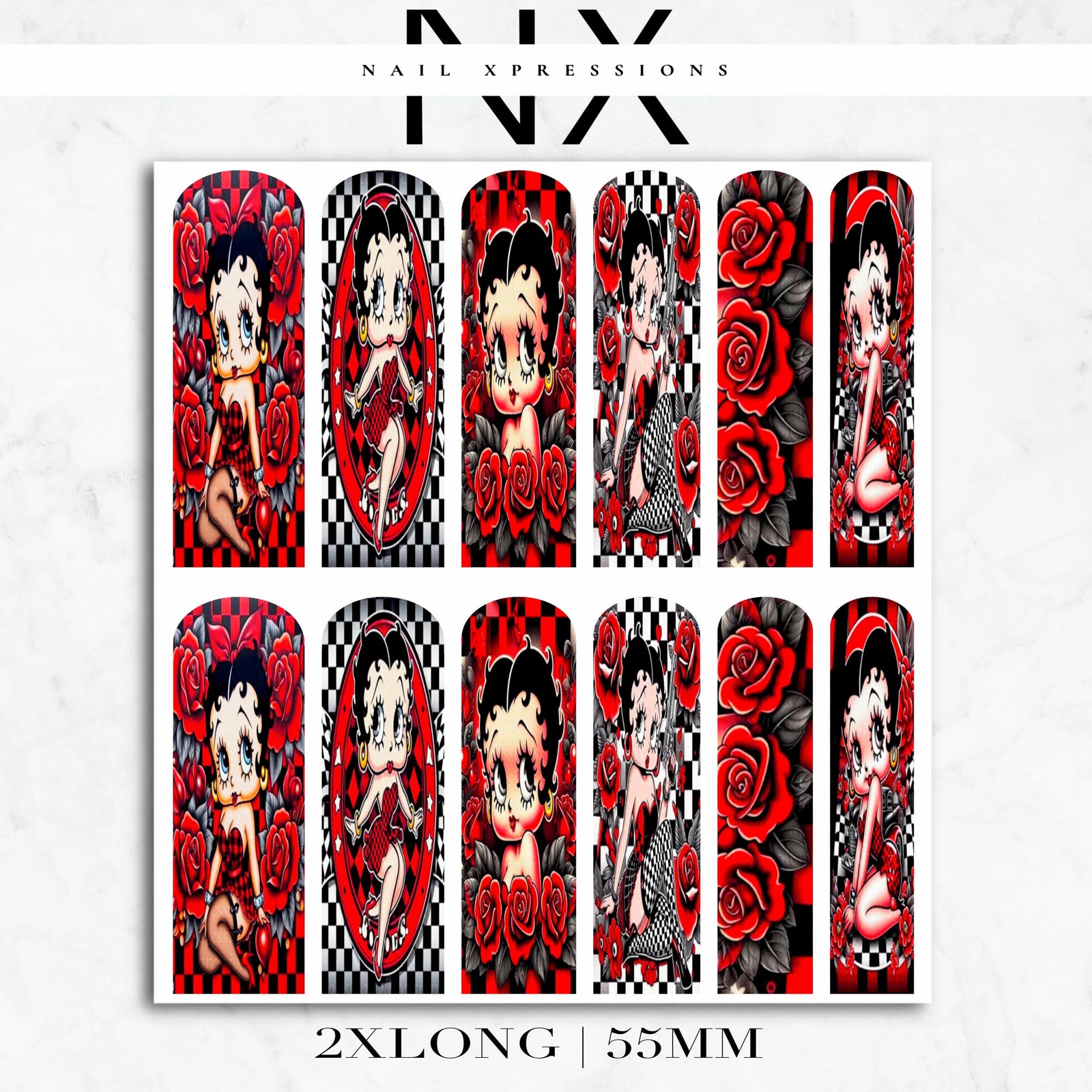 Racing Betty Nail Decals | Nail Art Water Transfer | Nail Wraps