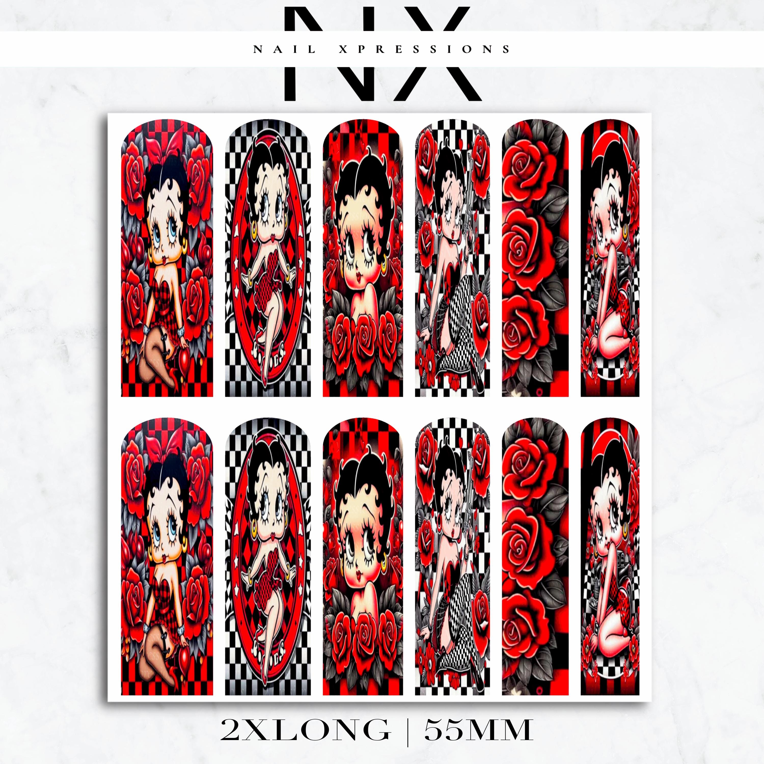 Racing Betty Nail Decals | Nail Art Water Transfer | Nail Wraps