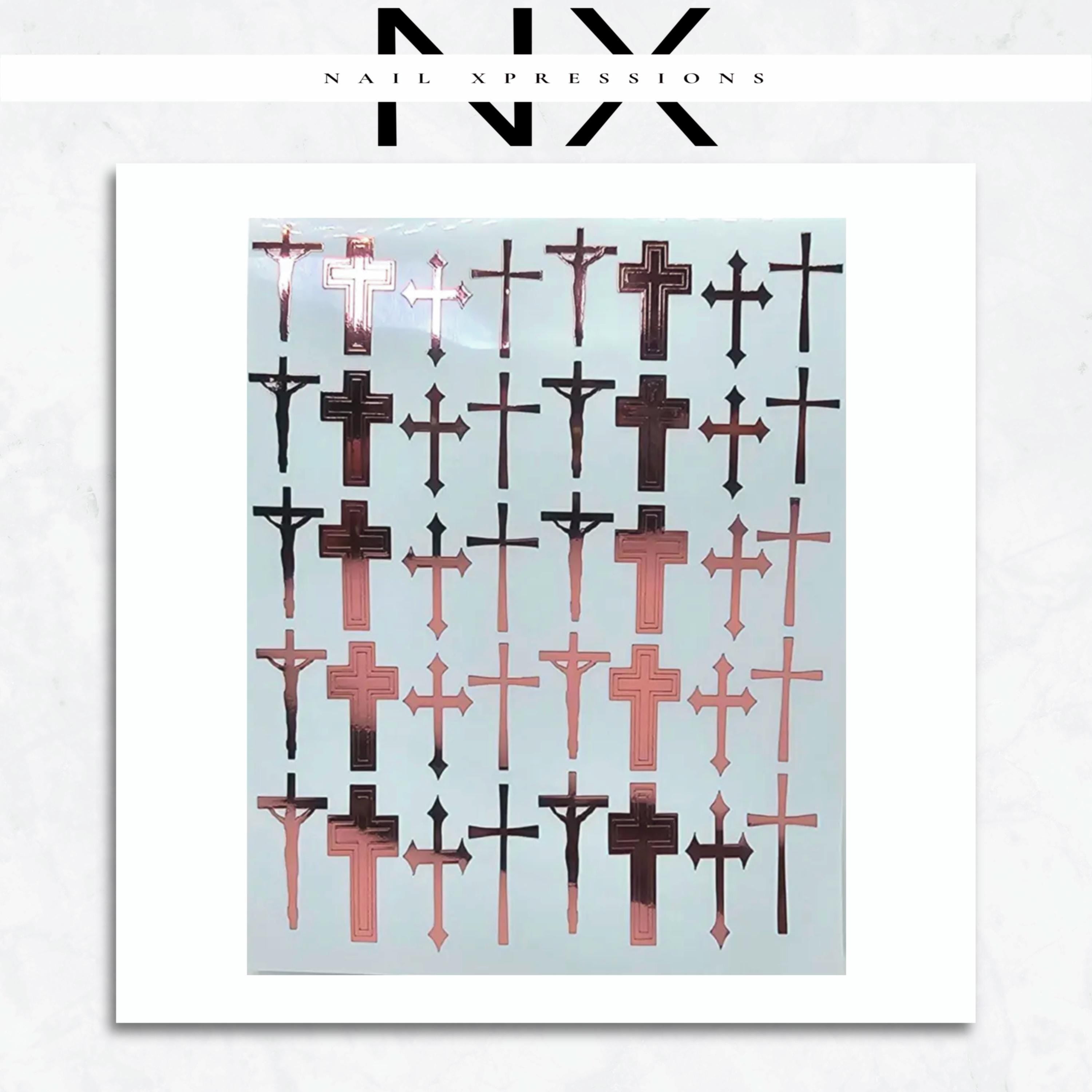 Mixed Crosses Vinyl Nail Sticker