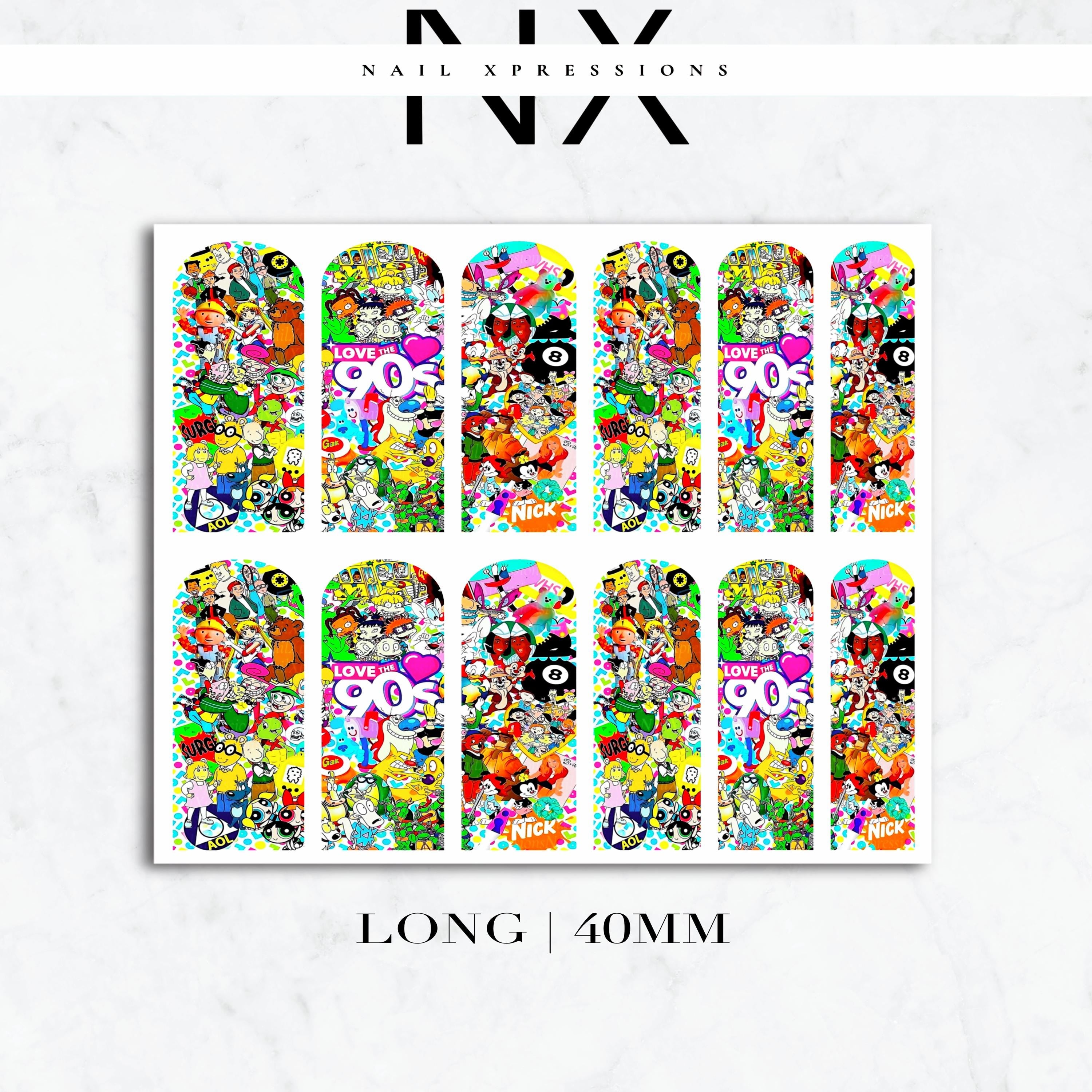 90's Favorites Nail Decals | Nail Art Water Transfer | Nail Wraps