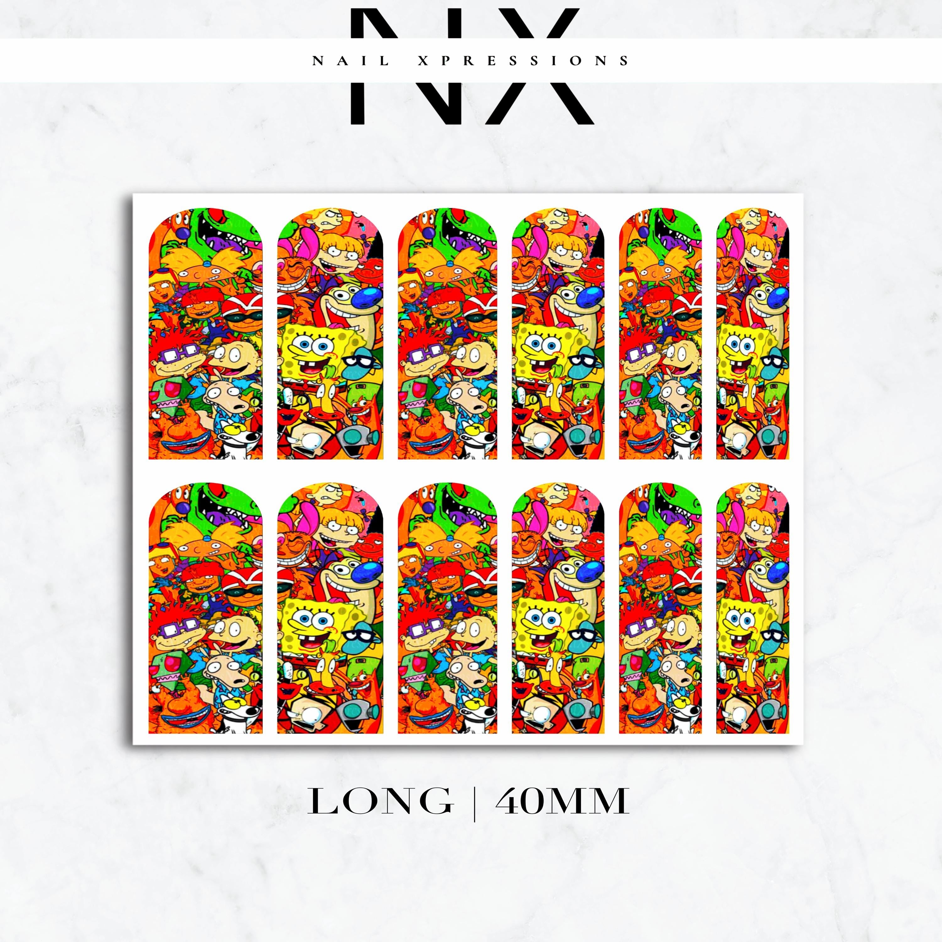 90's Favorite Nail Decals | Nail Art Water Transfer | Nail Wraps