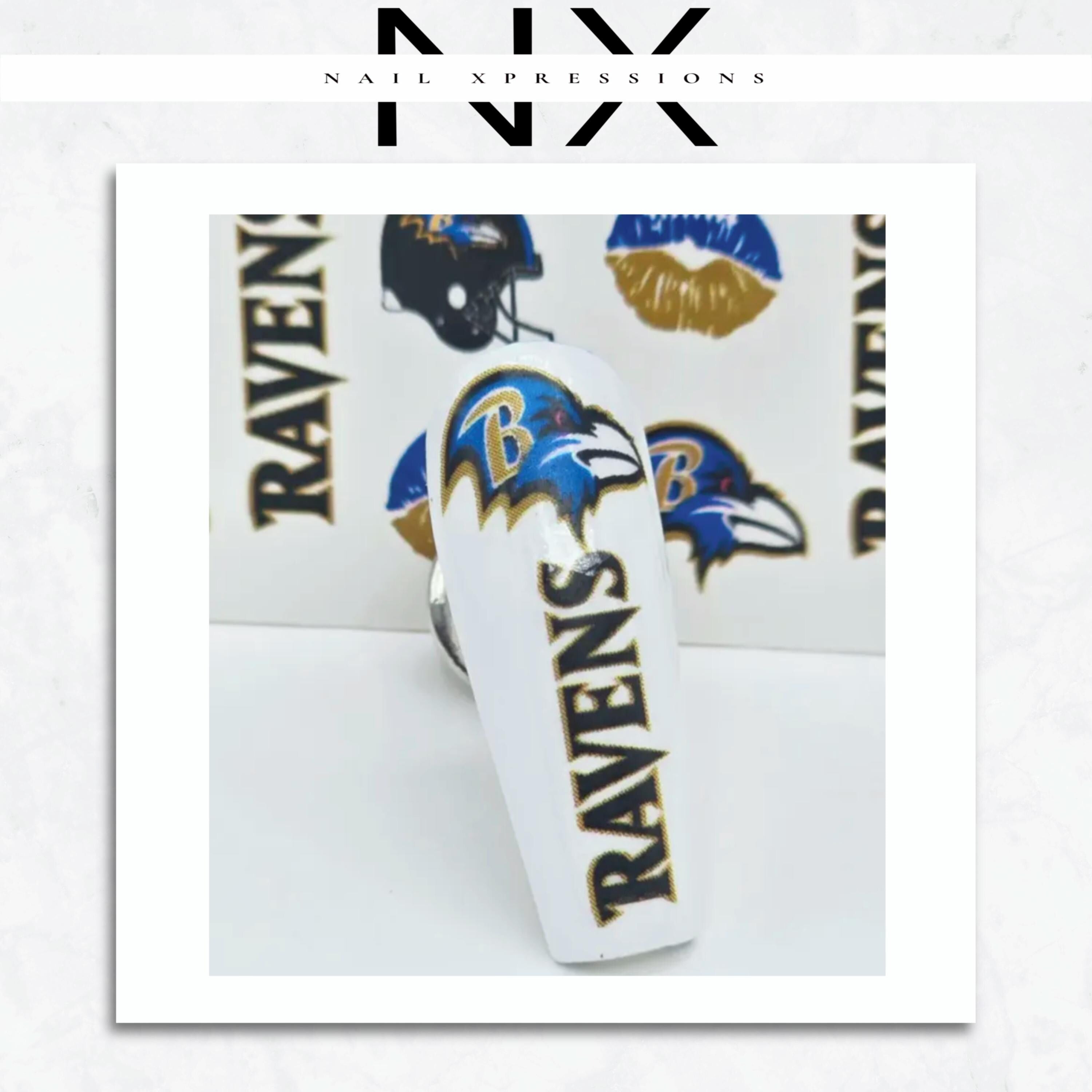 Ravens Football Water Nail Decal