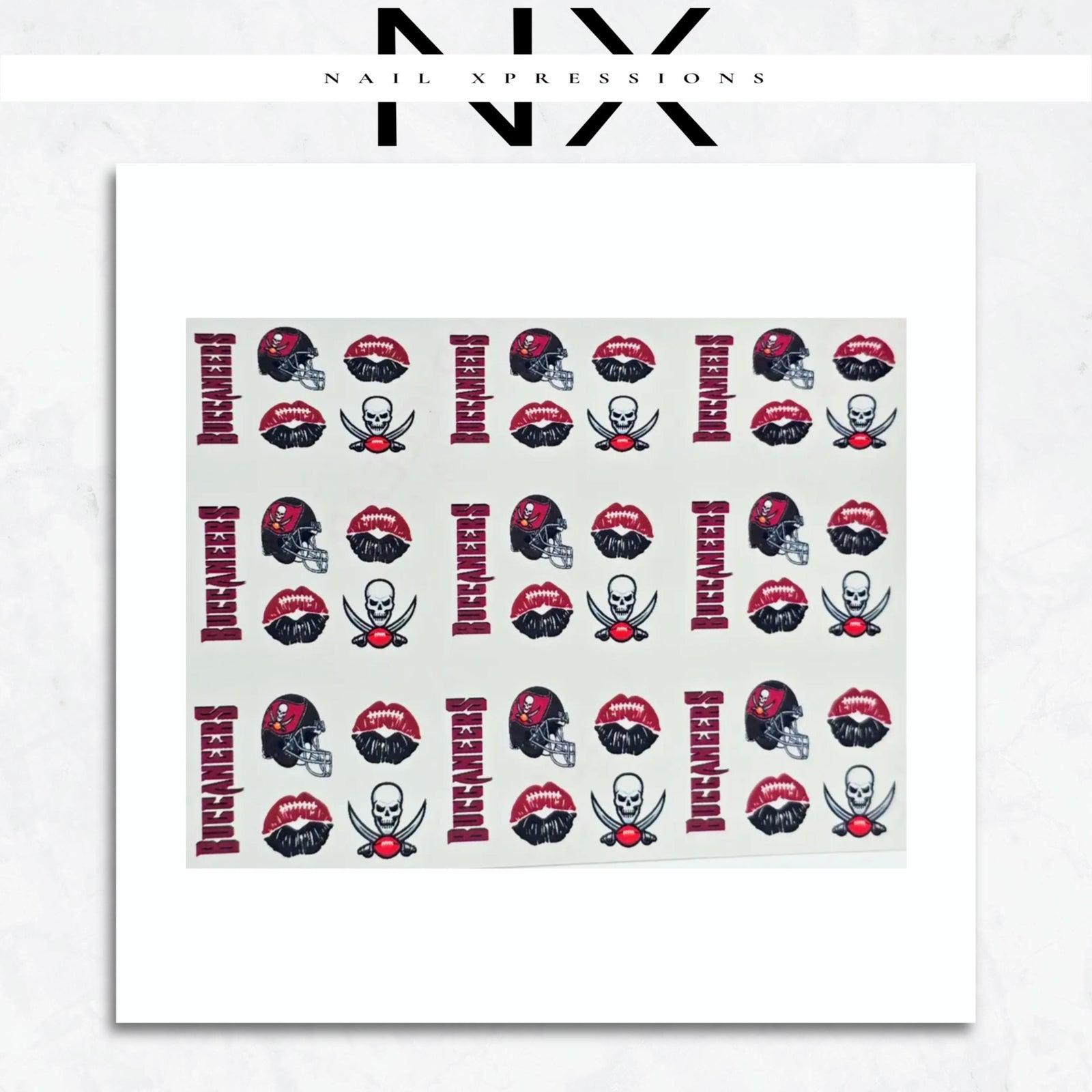 Bucs Football Water Nail Decals