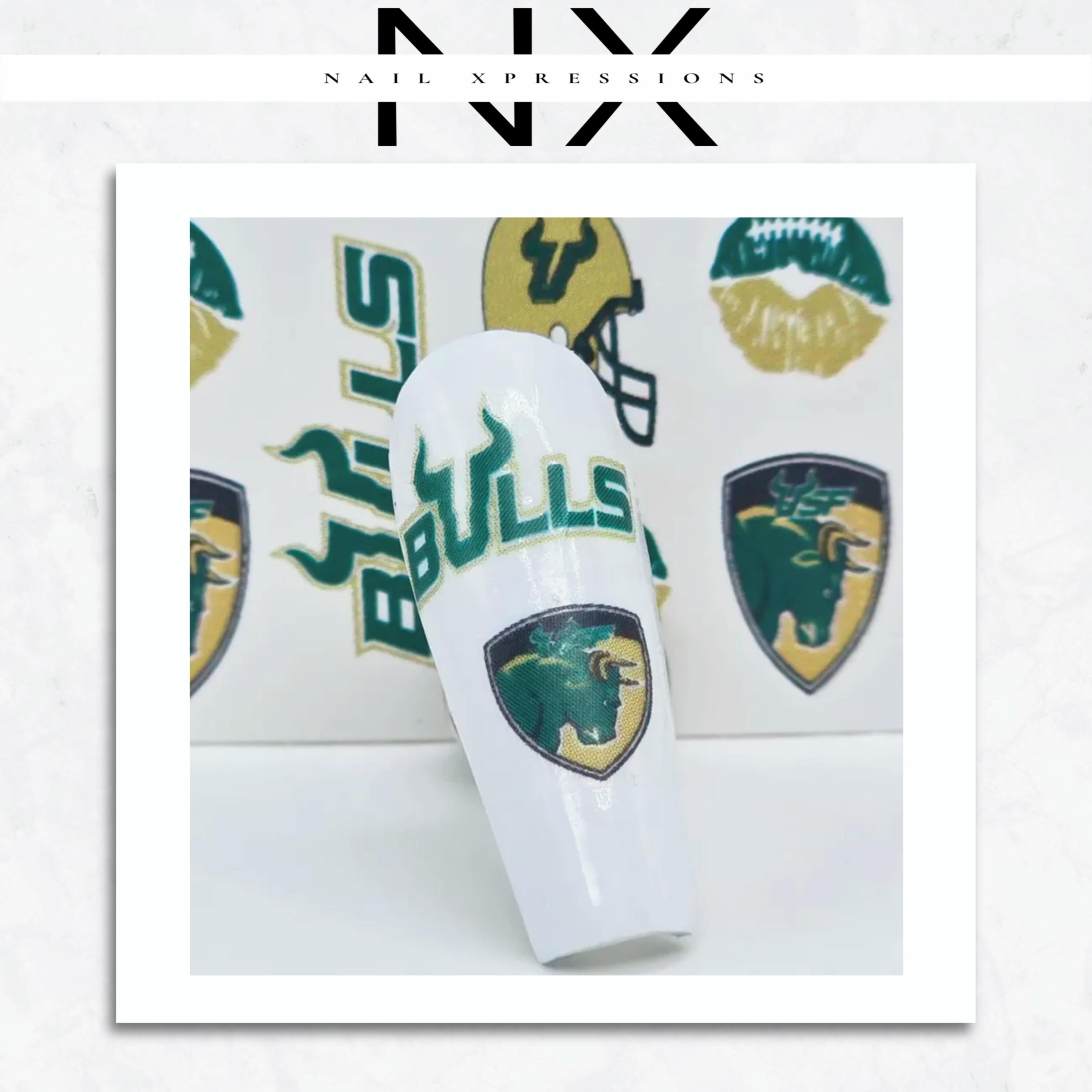 Bulls Football Water Nail Decal