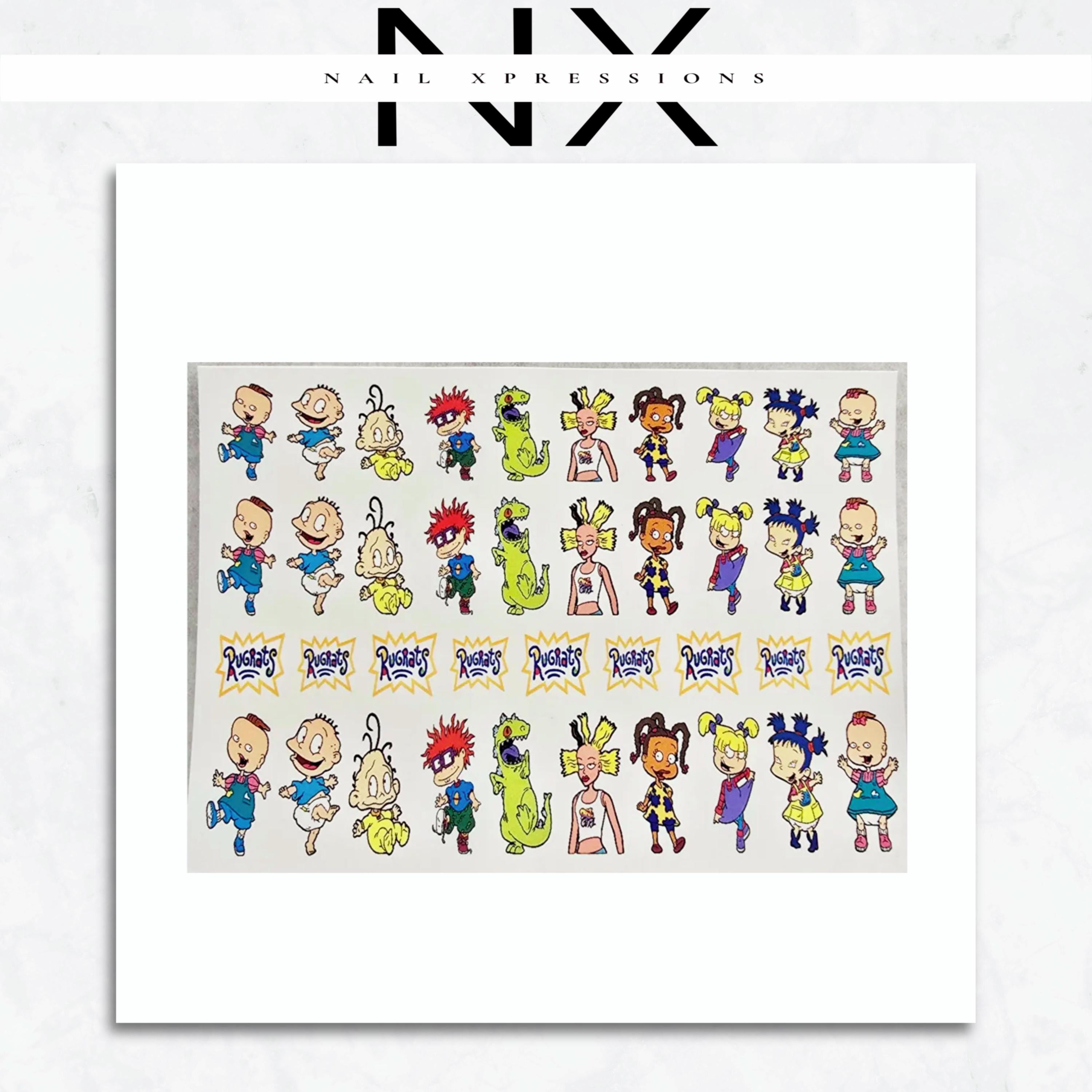 90’s Cartoon Vibes Water Nail Decals | Nail Art Decals | Nail Art Decorations