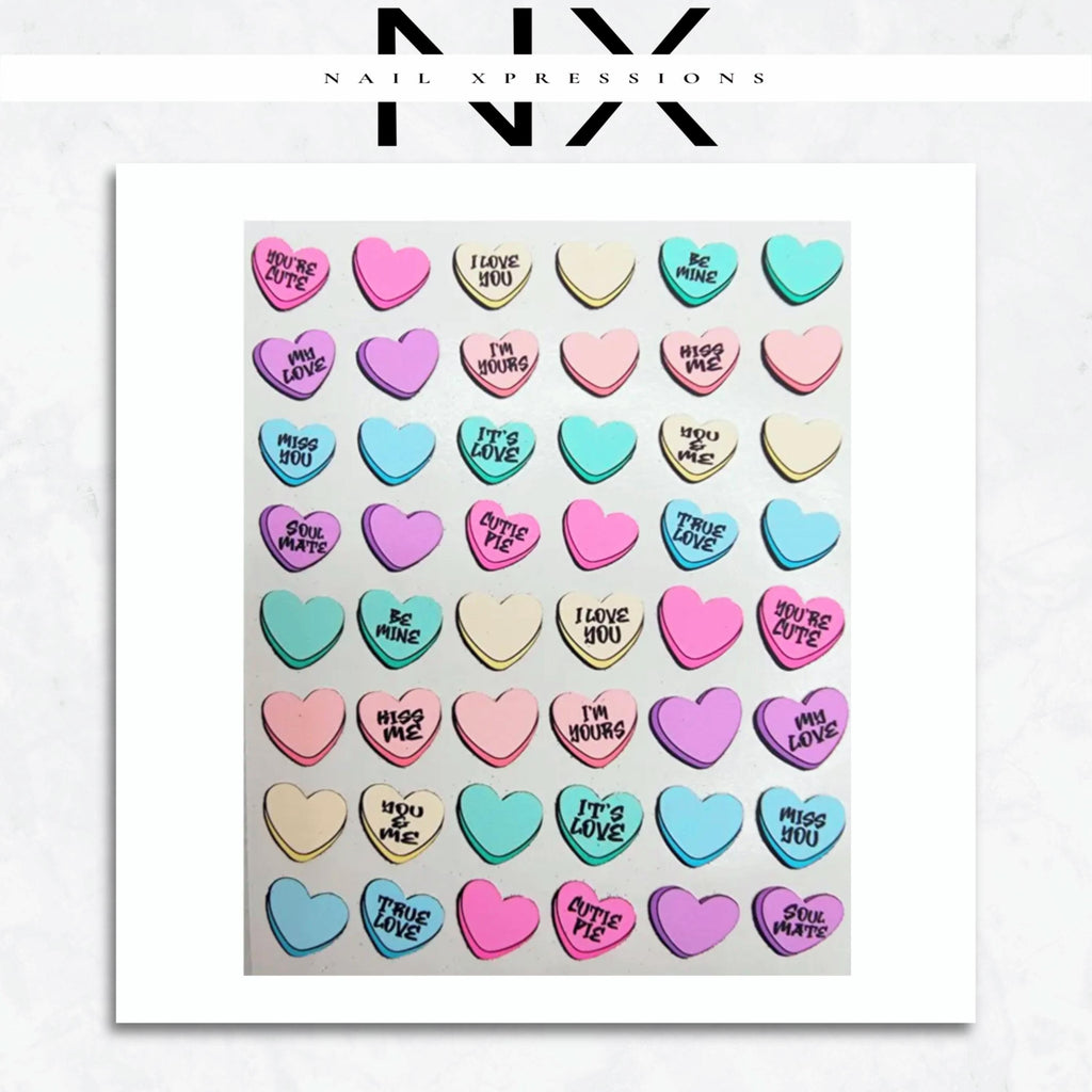 Nice Candy Conversation Hearts Nail Sticker