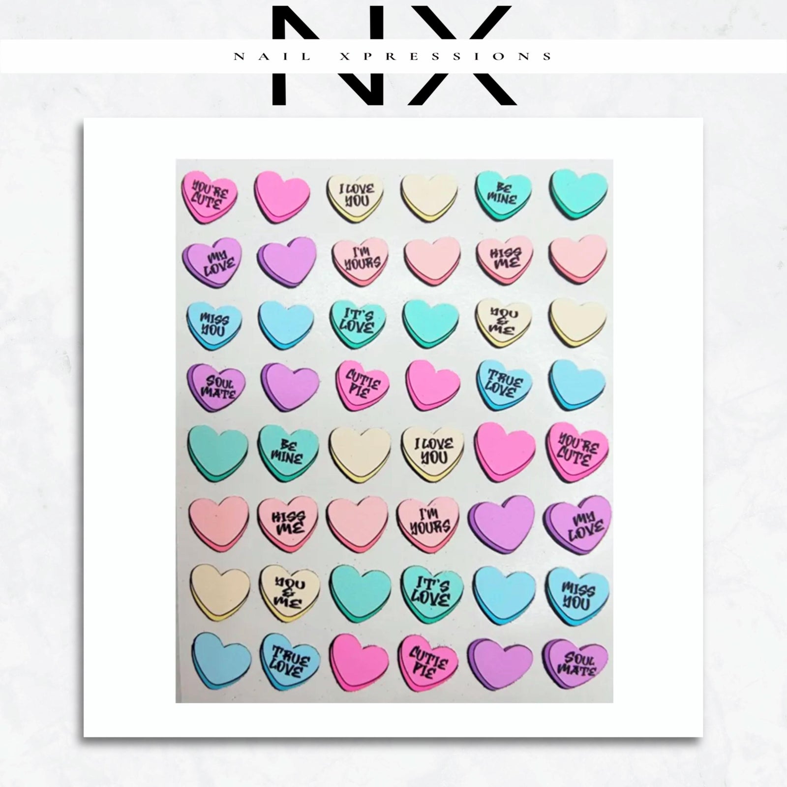 Candy Hearts Nail Sticker