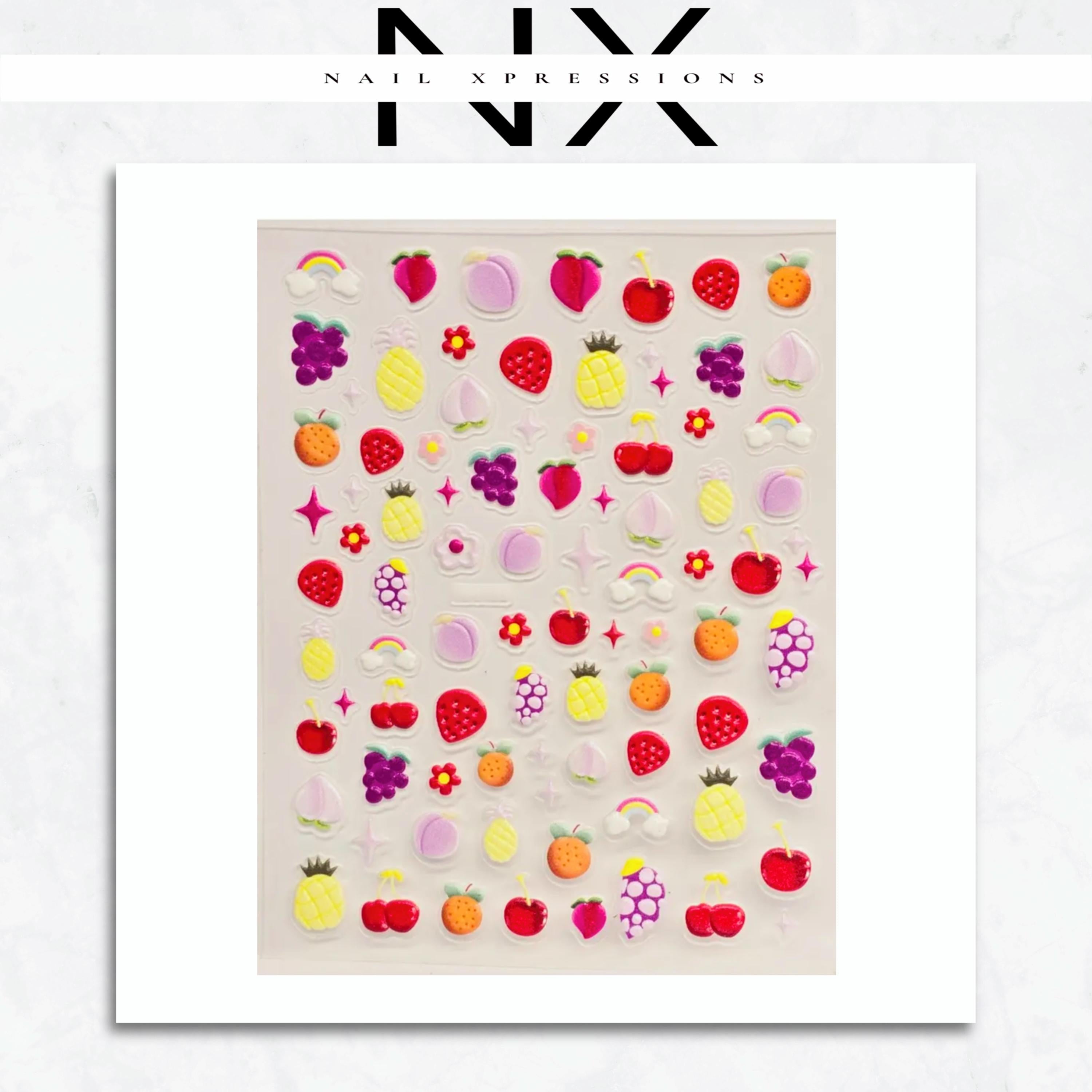 Fruit Embossed Nail Art Sticker | Self Adhesive Nail Art Stickers