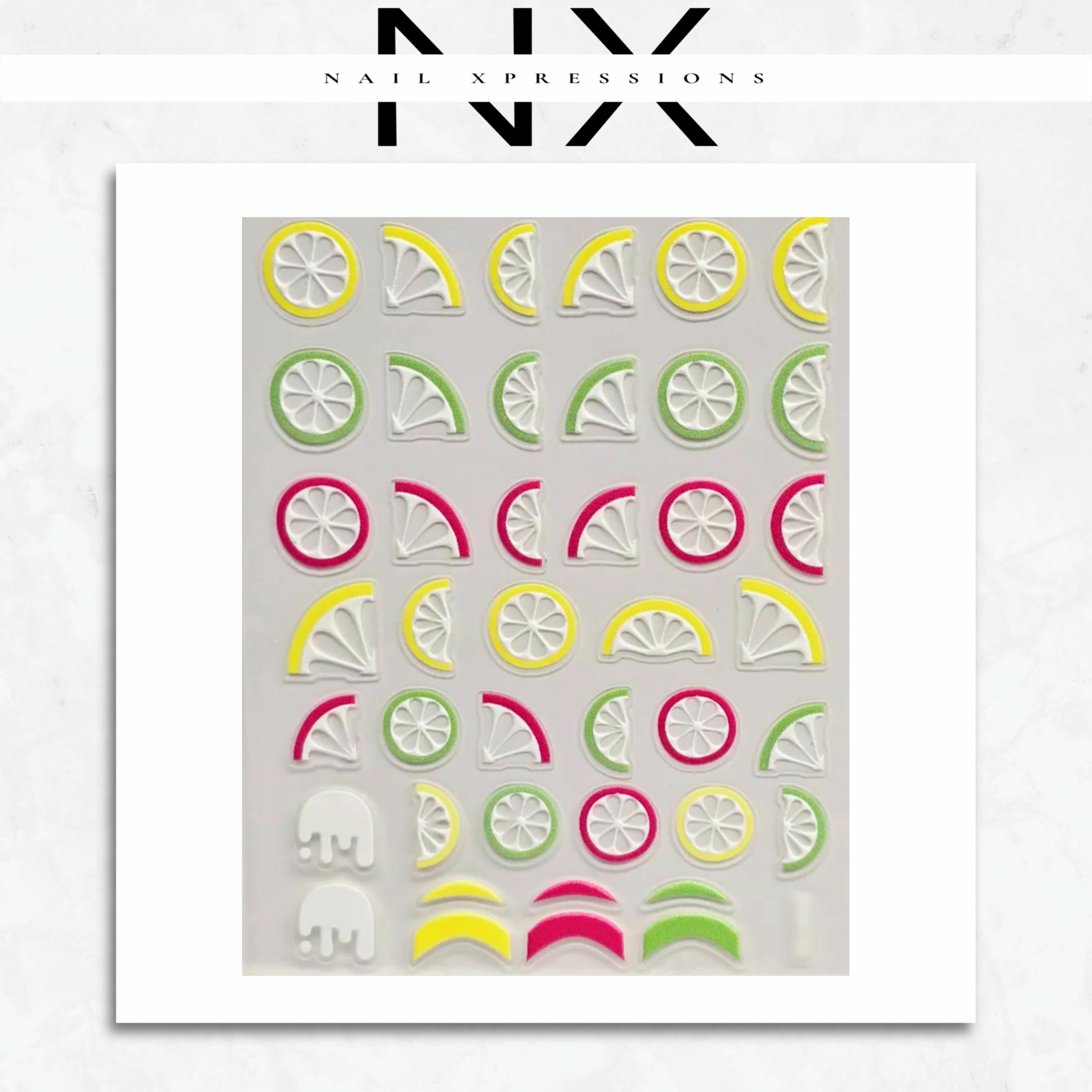 Fruit Embossed Nail Art Sticker | Self Adhesive Nail Art Stickers