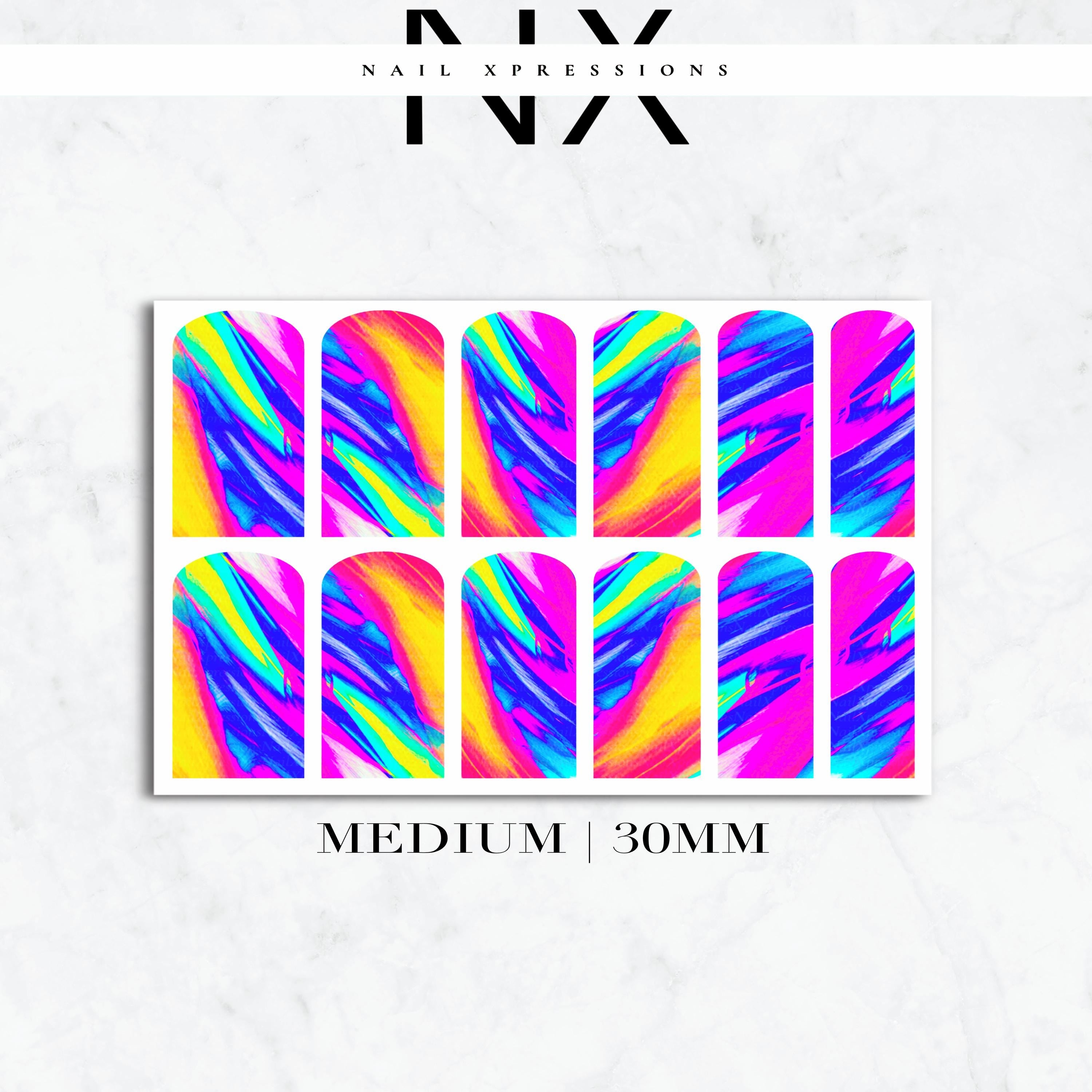 Abstract Neon Nail Decals | Nail Art Water Transfer | Nail Wraps