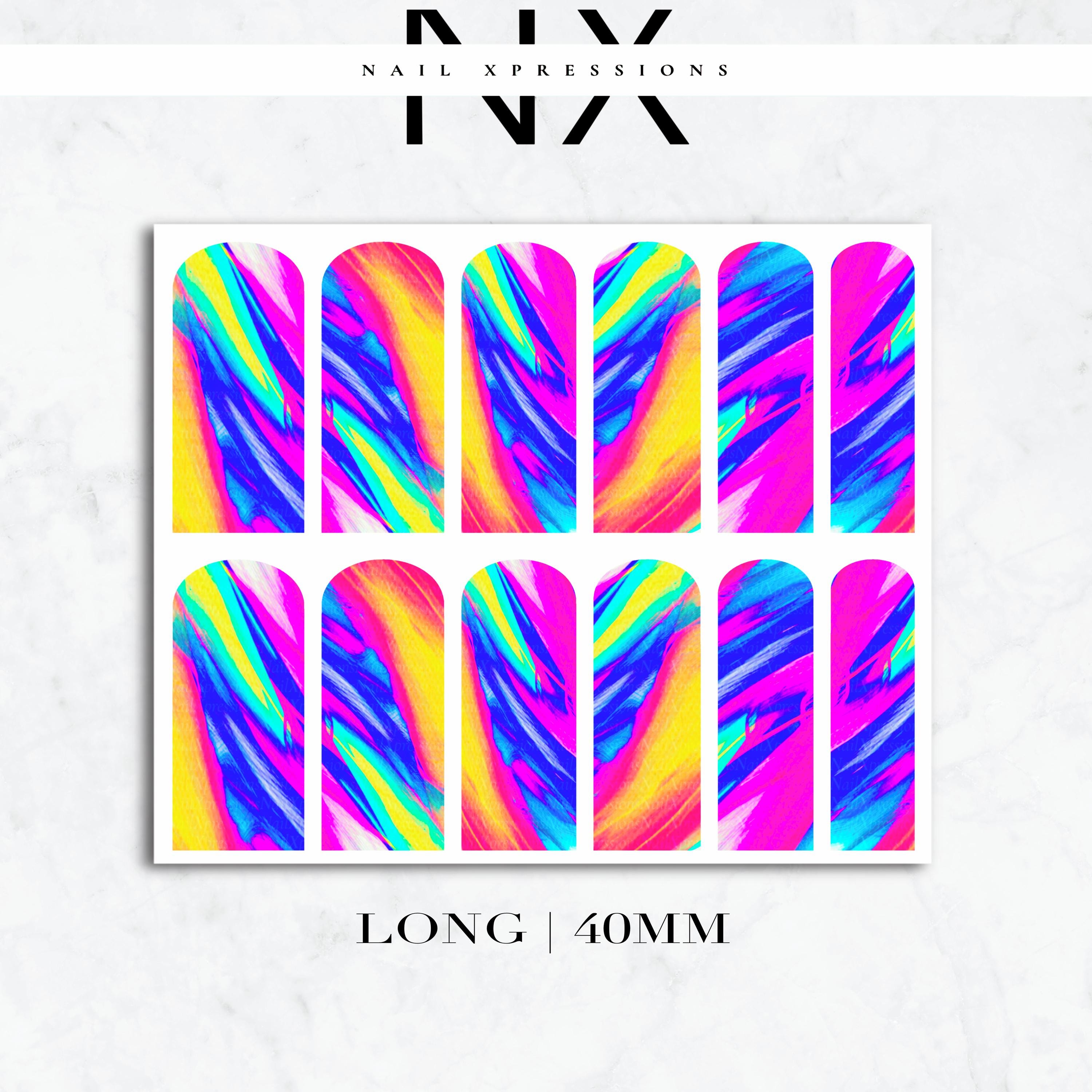 Abstract Neon Nail Decals | Nail Art Water Transfer | Nail Wraps