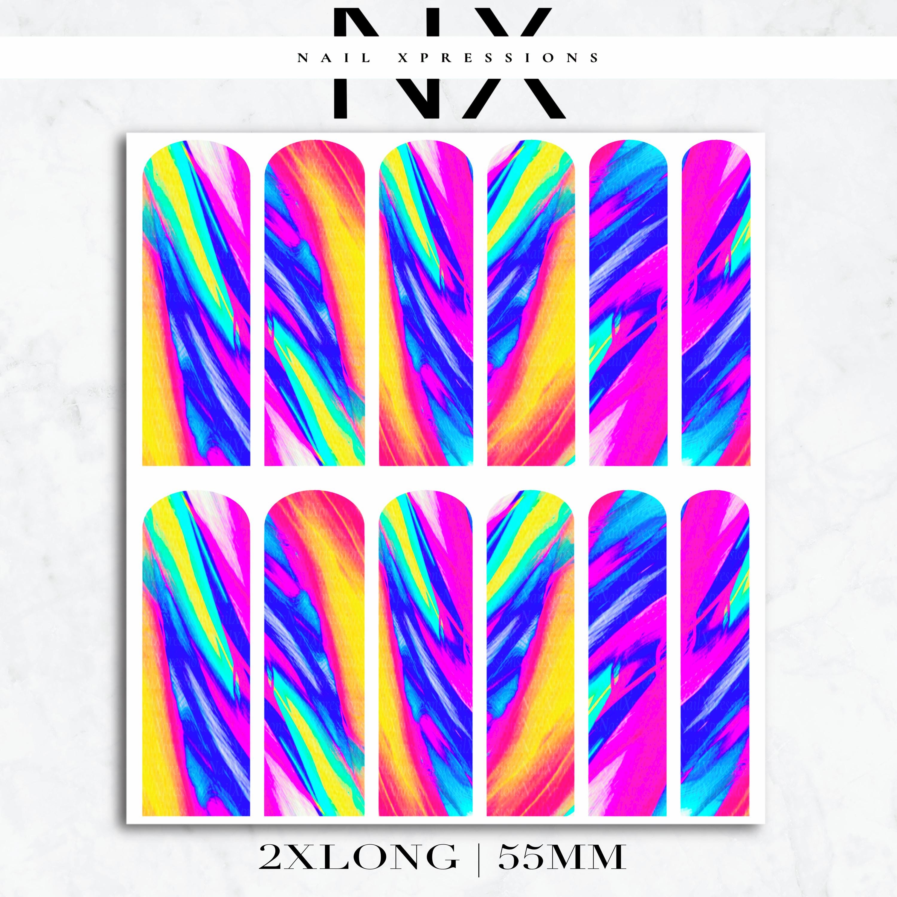 Abstract Neon Nail Decals | Nail Art Water Transfer | Nail Wraps