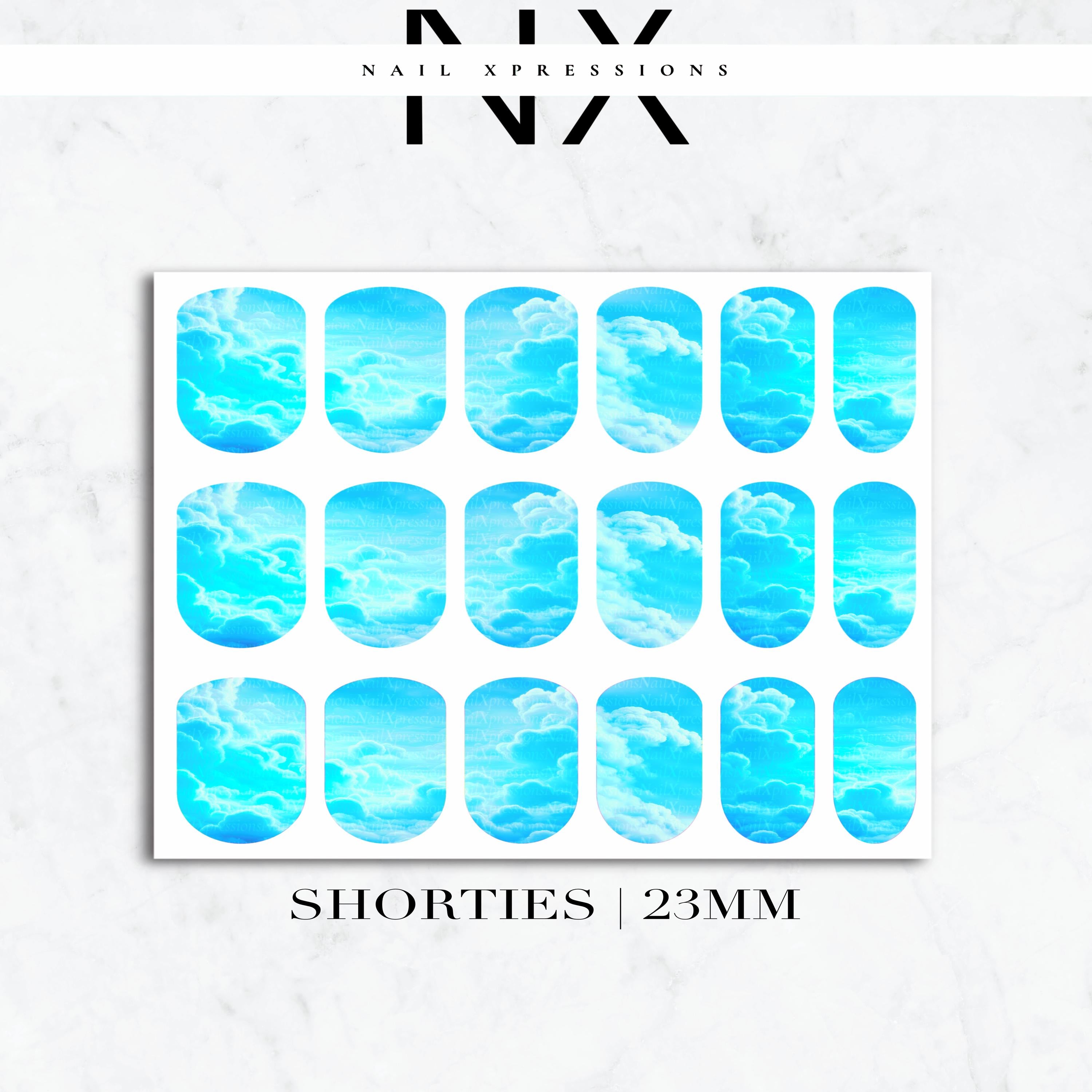Blue Skies Nail Decals | Nail Art Water Transfer | Nail Wraps