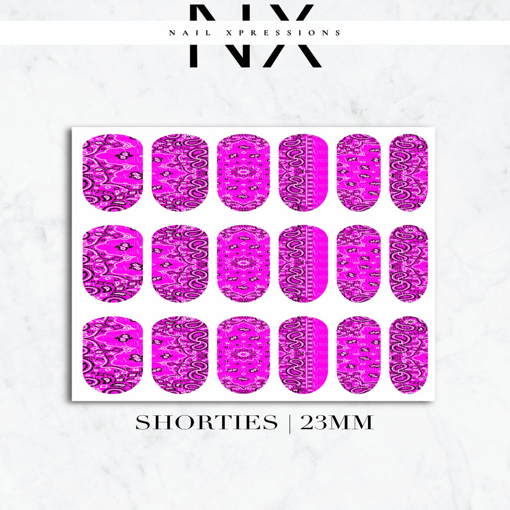 Pink Paisley Bandana Nail Decals | Nail Art Water Transfer | Nail Wraps