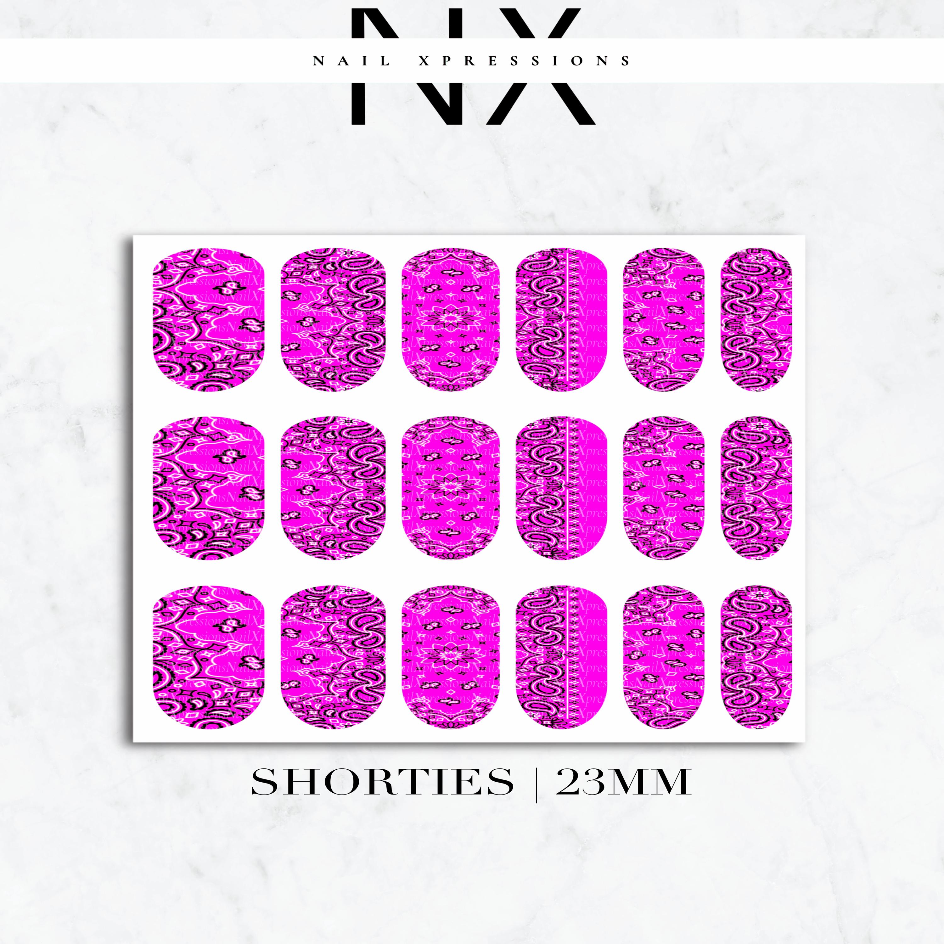 Pink Paisley Bandana Nail Decals | Nail Art Water Transfer | Nail Wraps