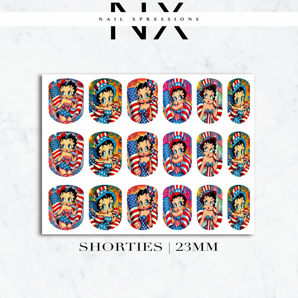 U.S.A. Betty Vibes Nail Decals | Nail Art Water Transfer | Nail Wraps