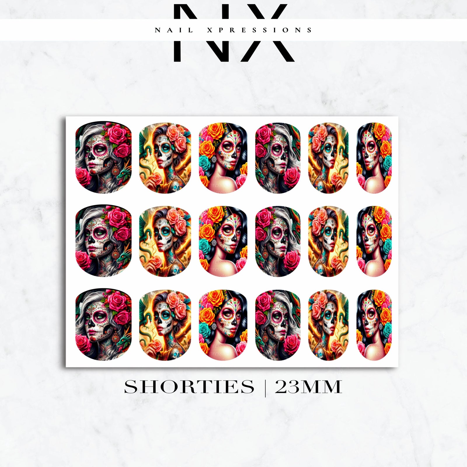 Day of the dead Nail Decals | Nail Art Water Transfer | Nail Wraps