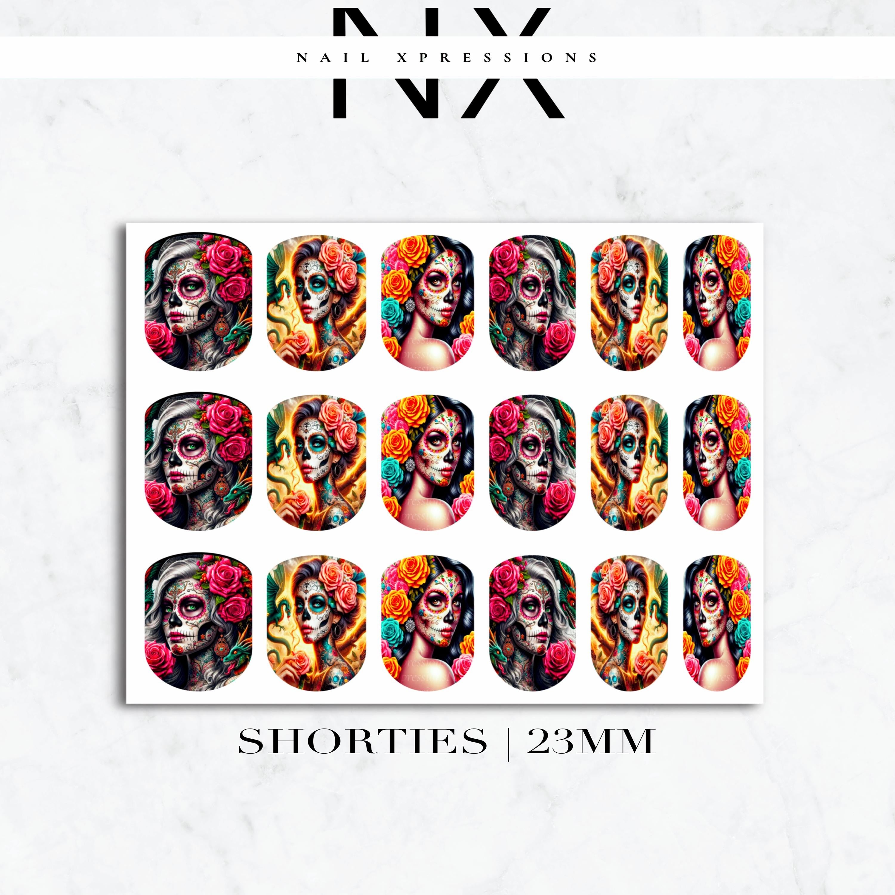 Day of the dead Nail Decals | Nail Art Water Transfer | Nail Wraps