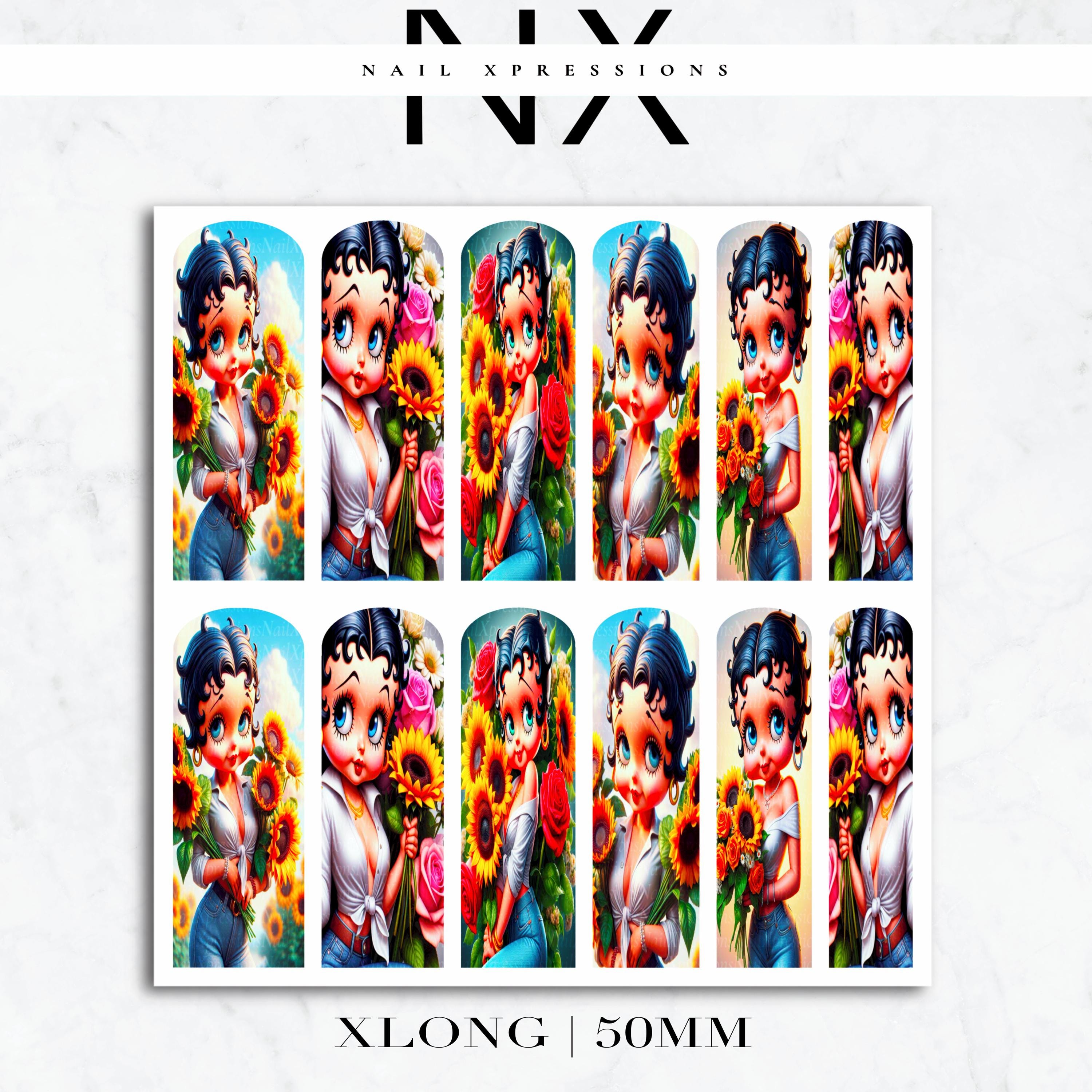 Spring Vibes Betty Nail Decals | Nail Art Water Transfer | Nail Wraps