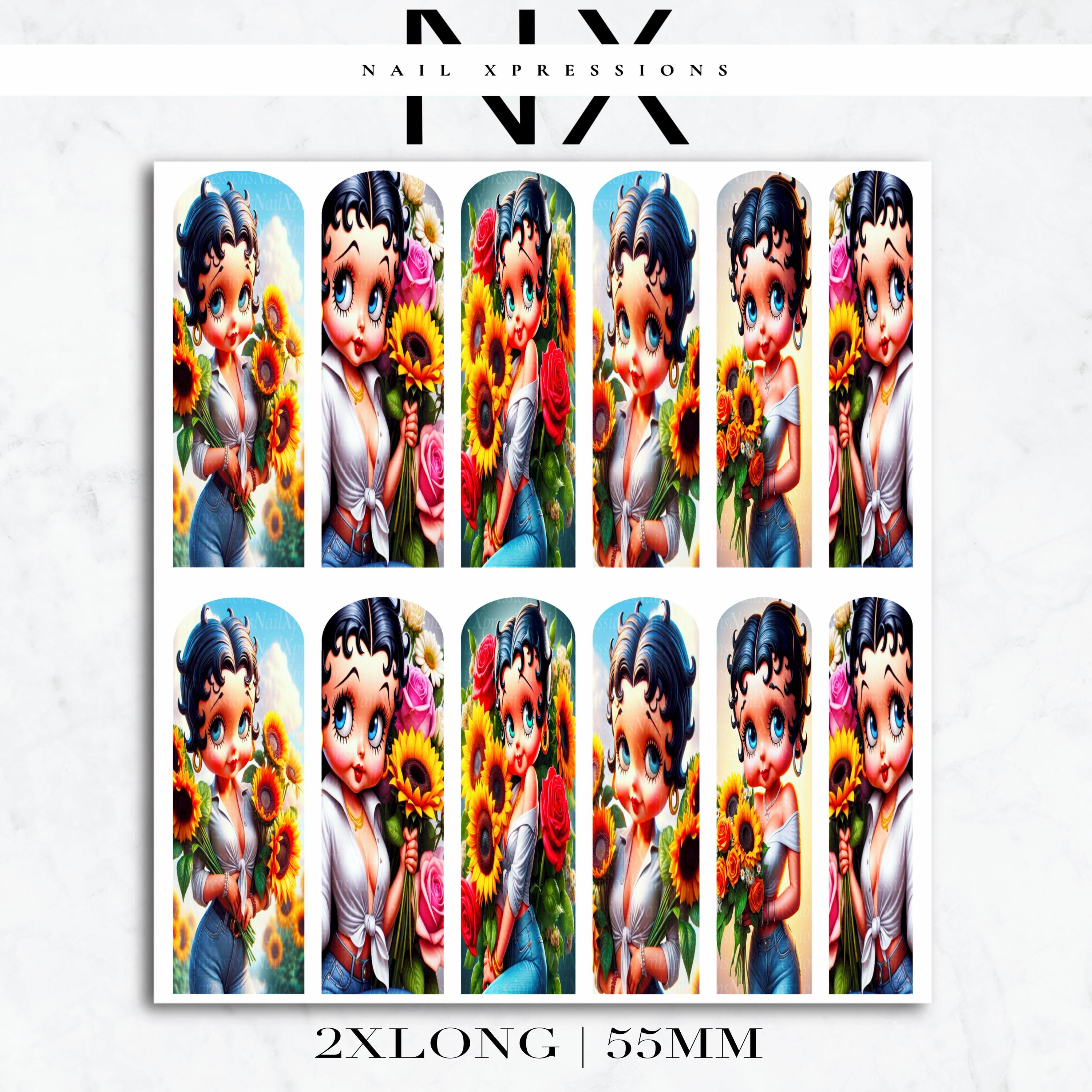 Spring Vibes Betty Nail Decals | Nail Art Water Transfer | Nail Wraps