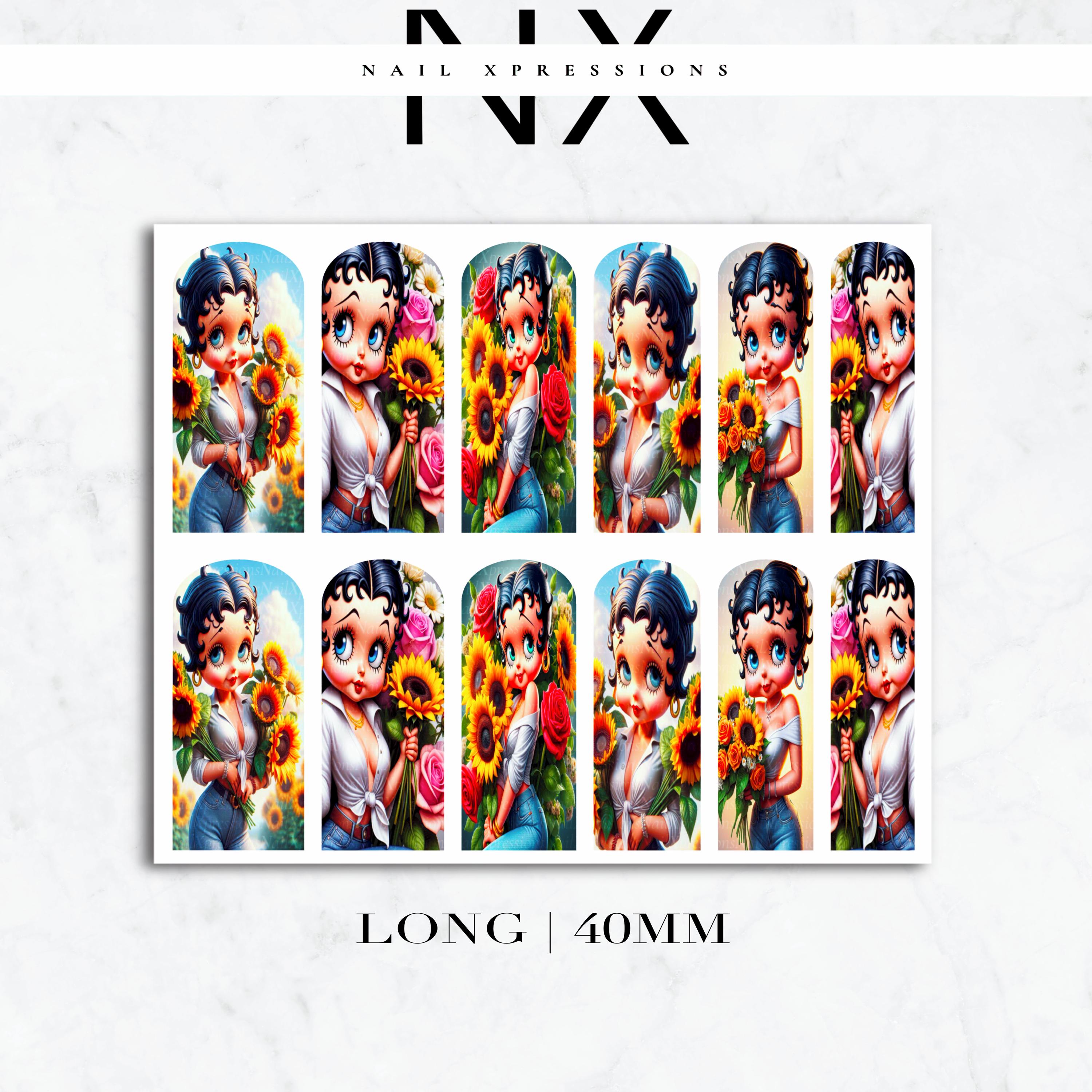 Spring Vibes Betty Nail Decals | Nail Art Water Transfer | Nail Wraps