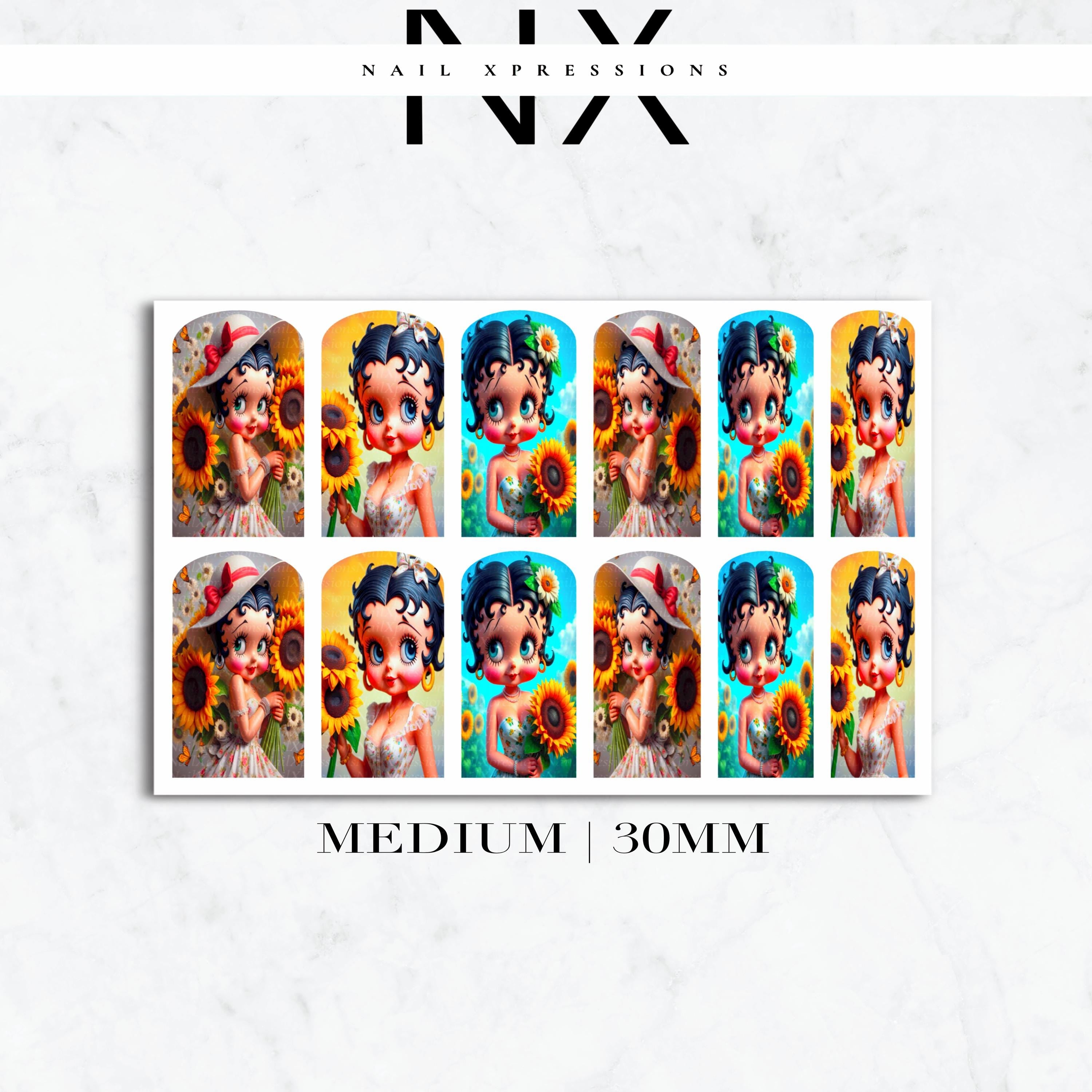 Spring Vibes Betty Nail Decals | Nail Art Water Transfer | Nail Wraps