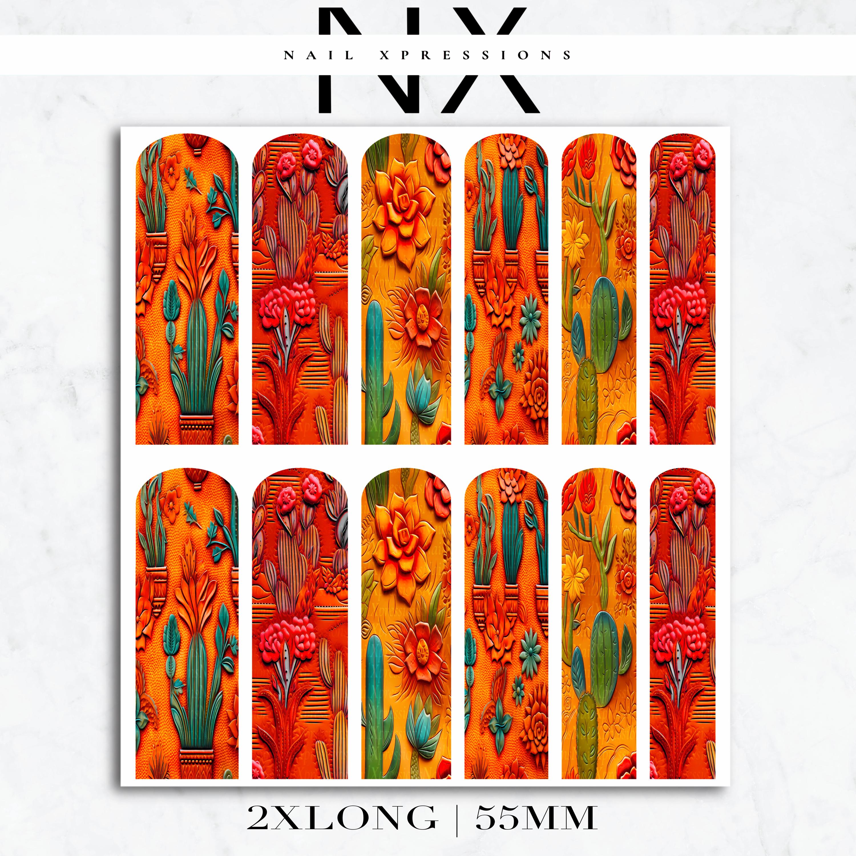 Country Cactus Nail Decals | Nail Art Water Transfer | Nail Wraps