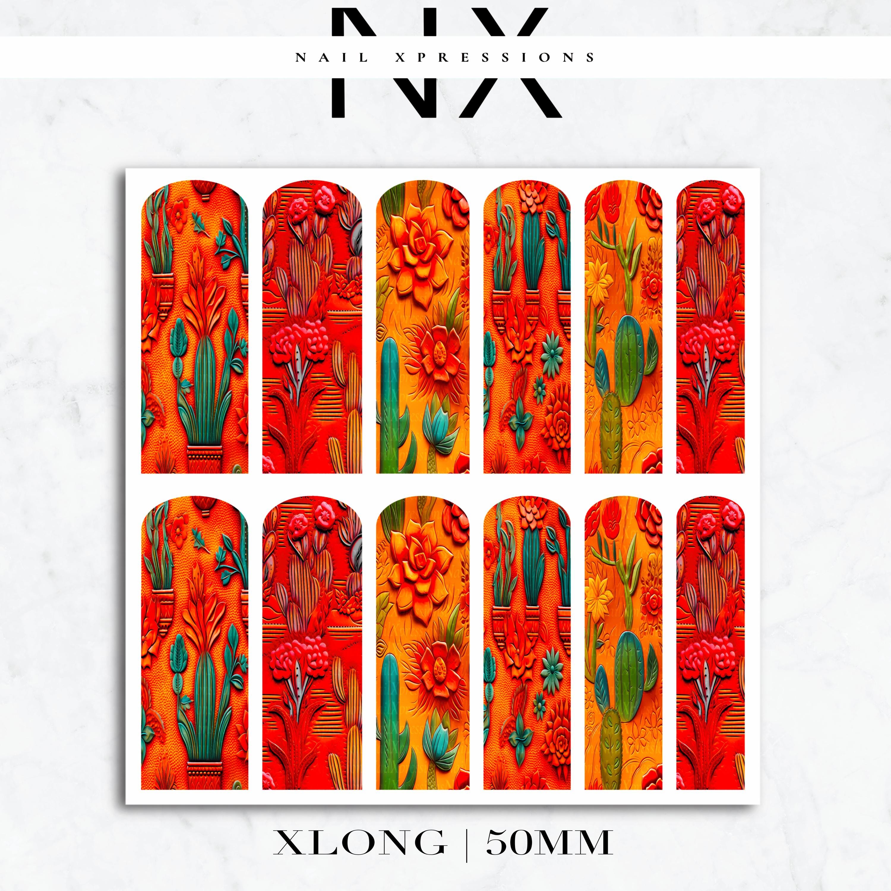 Country Cactus Nail Decals | Nail Art Water Transfer | Nail Wraps