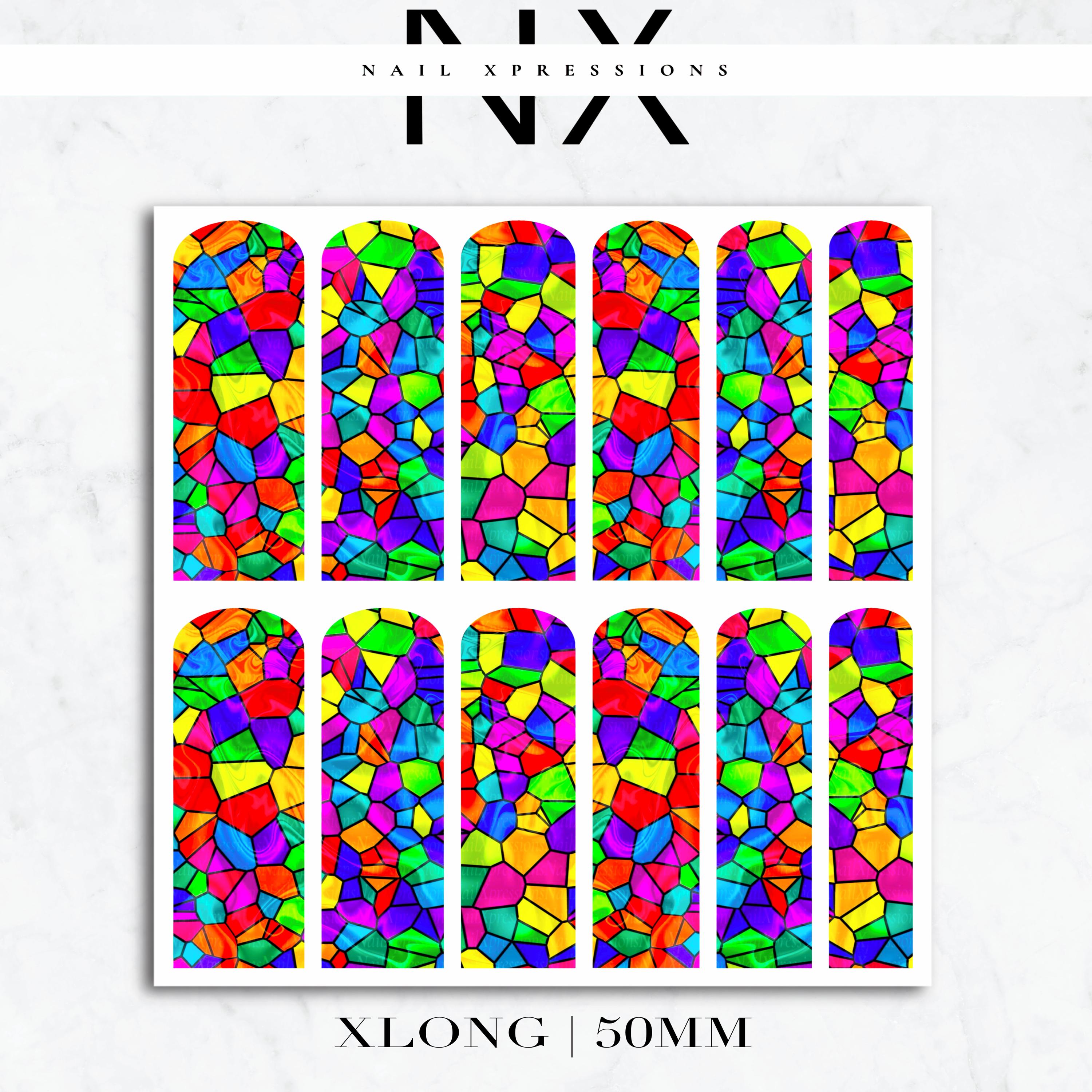 Stained Glass Nail Decals | Nail Art Water Transfer | Nail Wraps