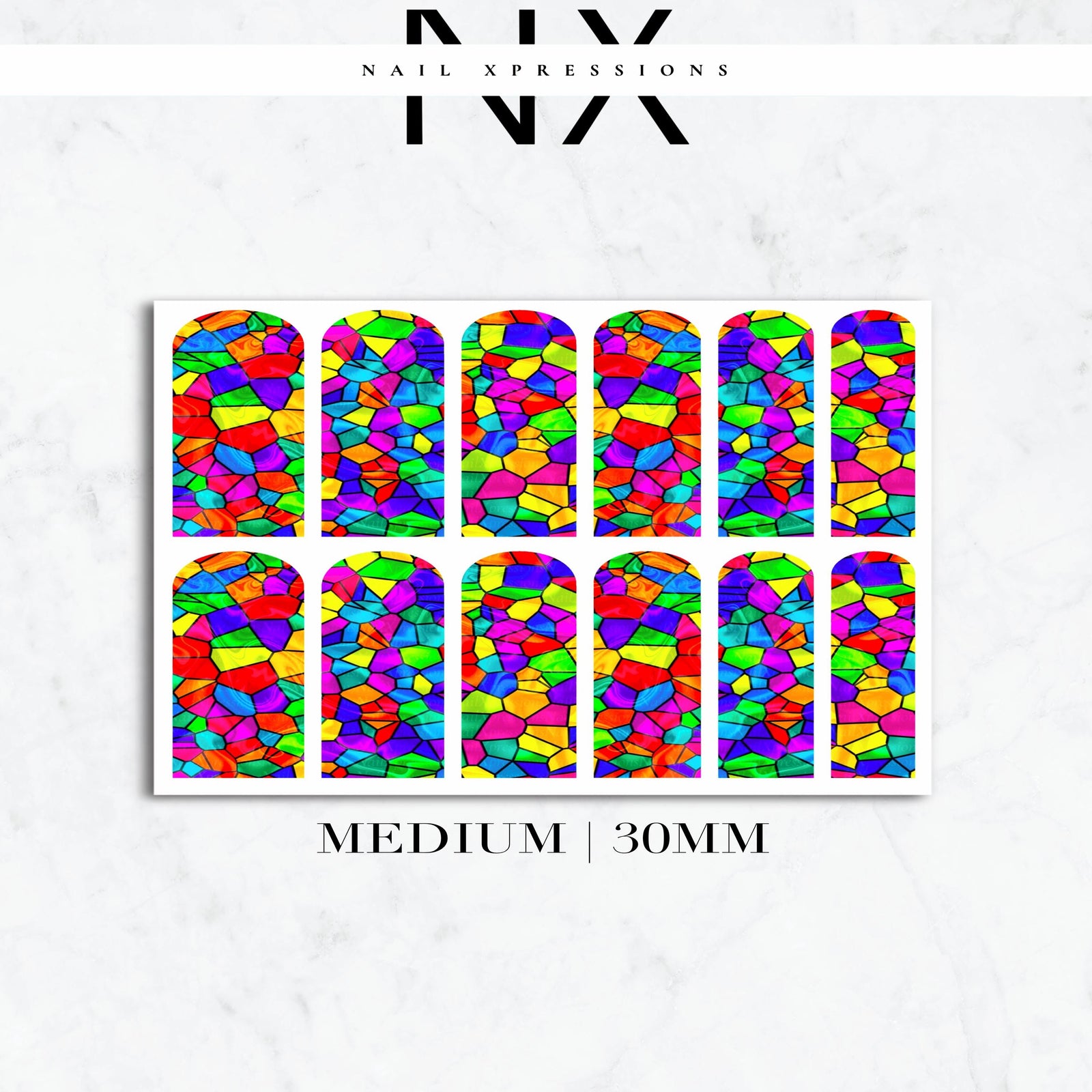 Stained Glass Nail Decals | Nail Art Water Transfer | Nail Wraps