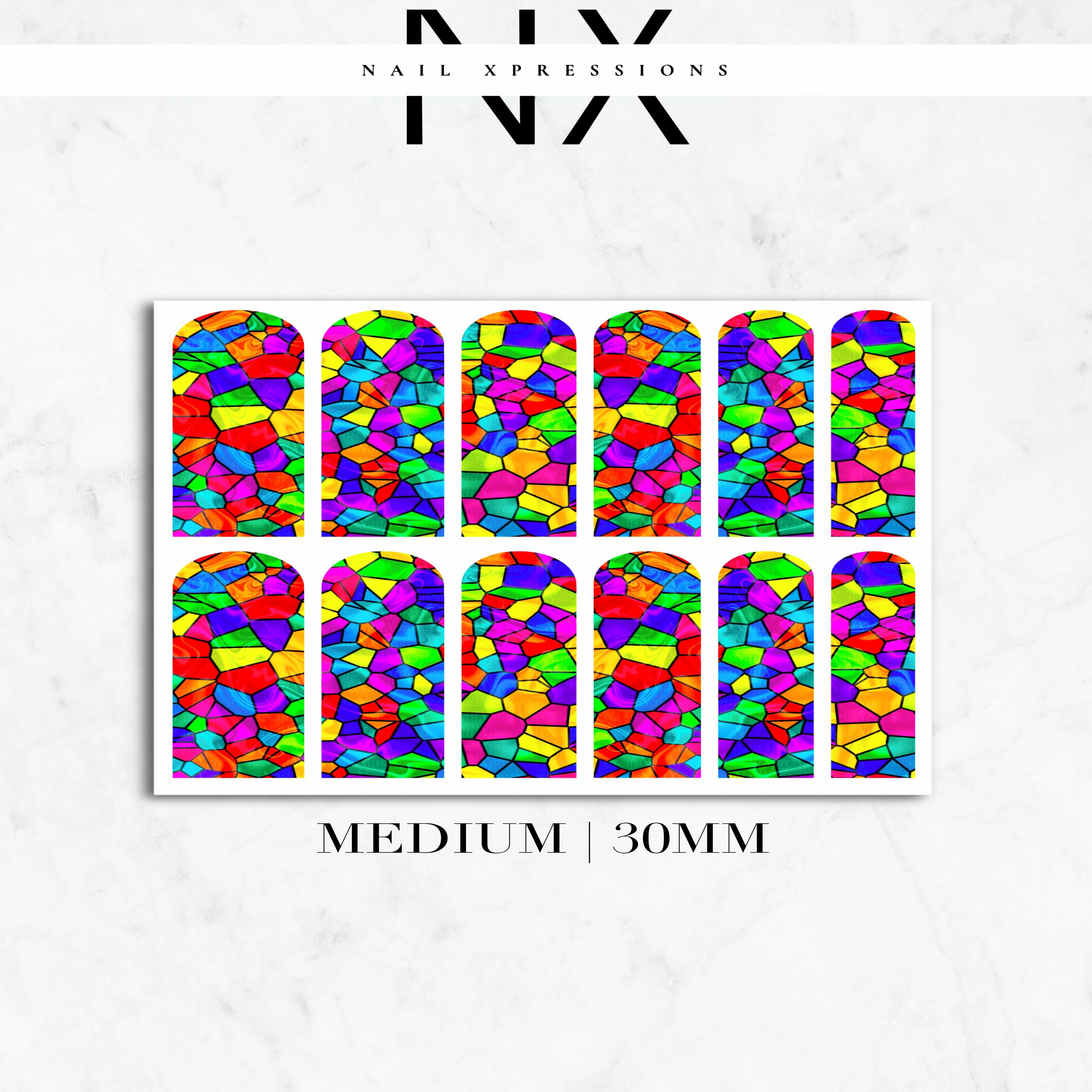 Stained Glass Nail Decals | Nail Art Water Transfer | Nail Wraps