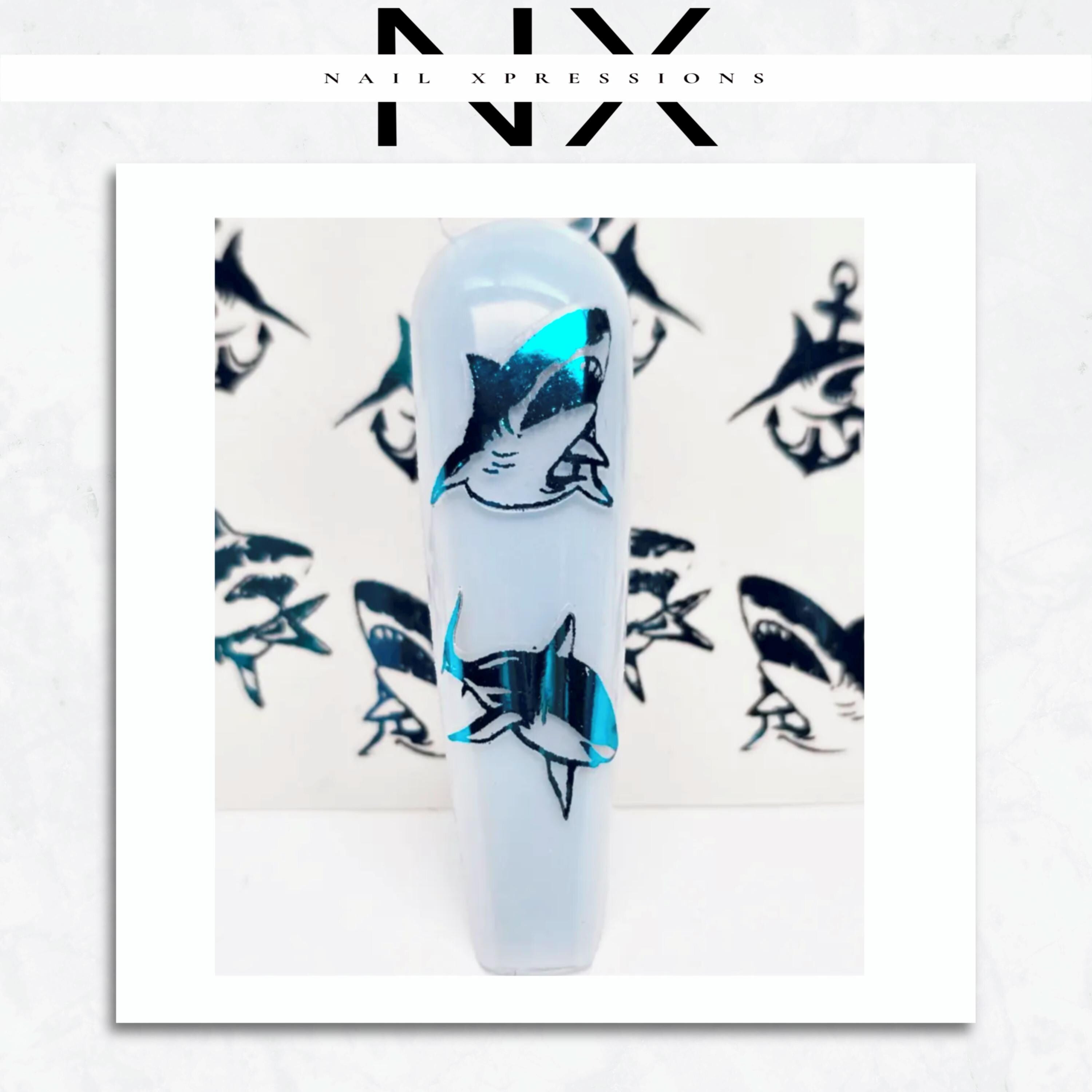 Shark Week Foiled Nail Sticker