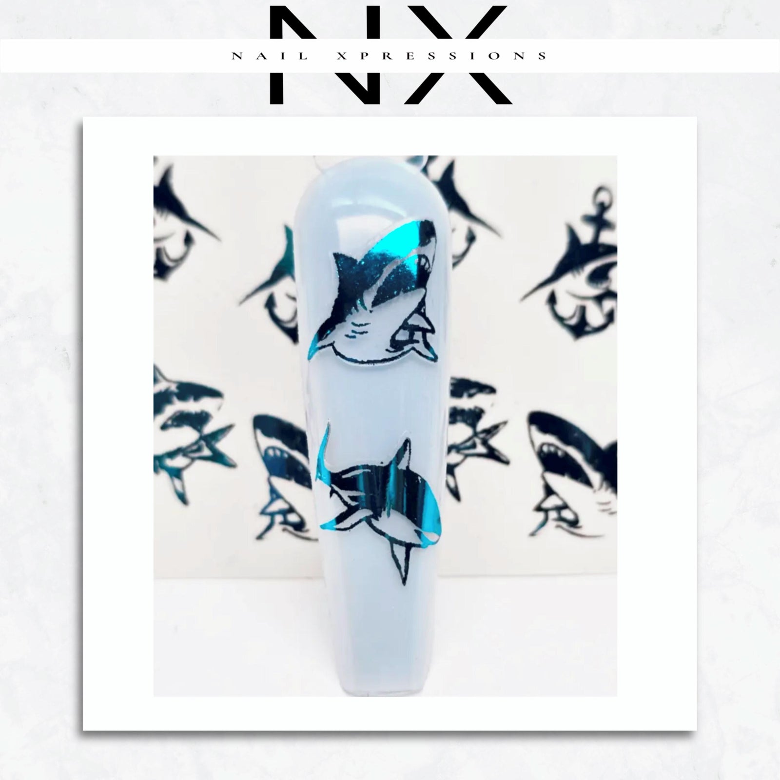 Shark Week Foiled Nail Sticker