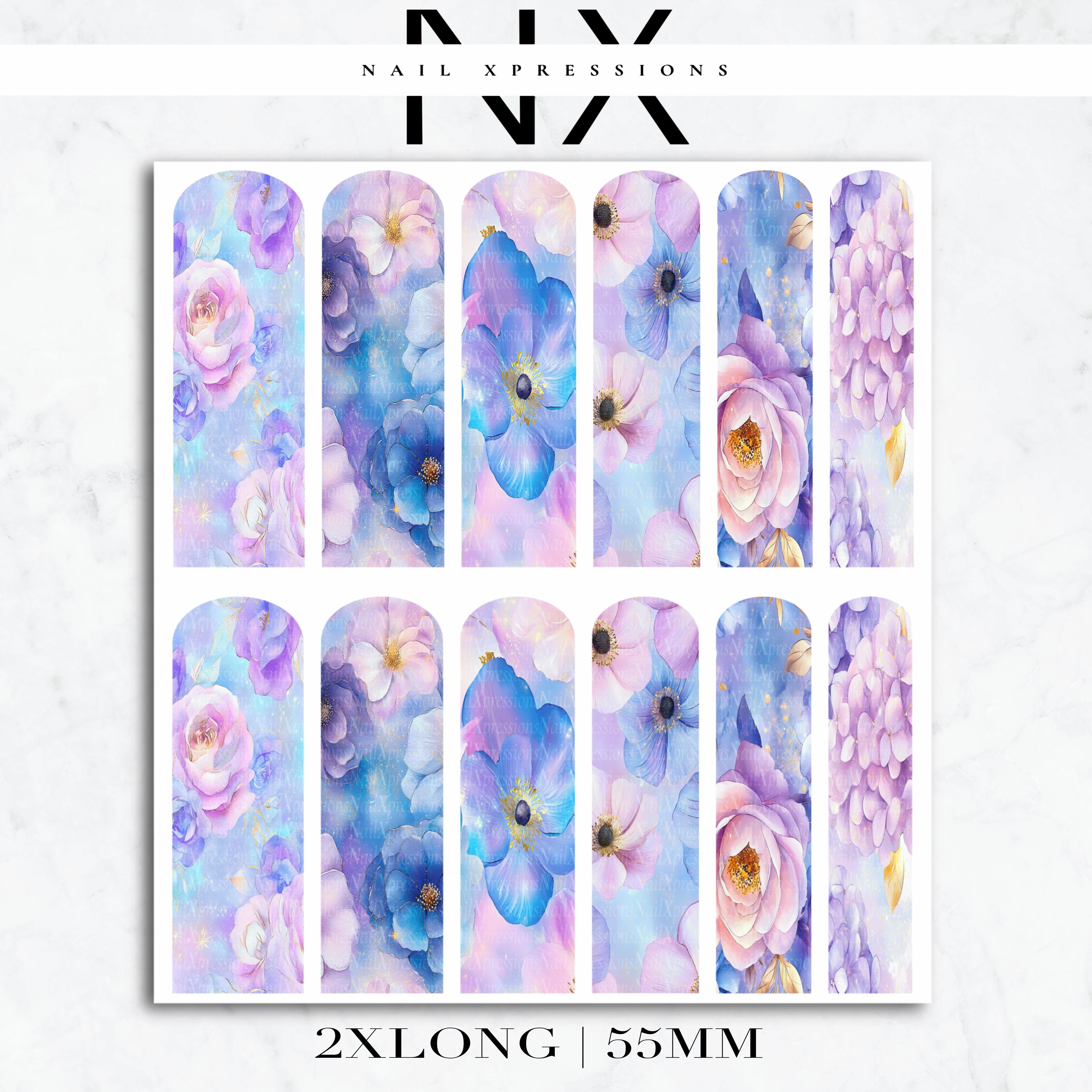 Watercolor Flower Nail Decals | Nail Art Water Transfer | Nail Wraps