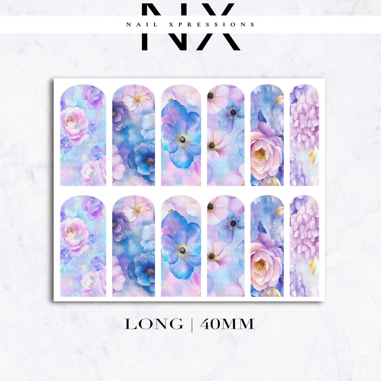 Floral Waterolor Nail Decals | Nail Art Water Transfer | Nail Wraps