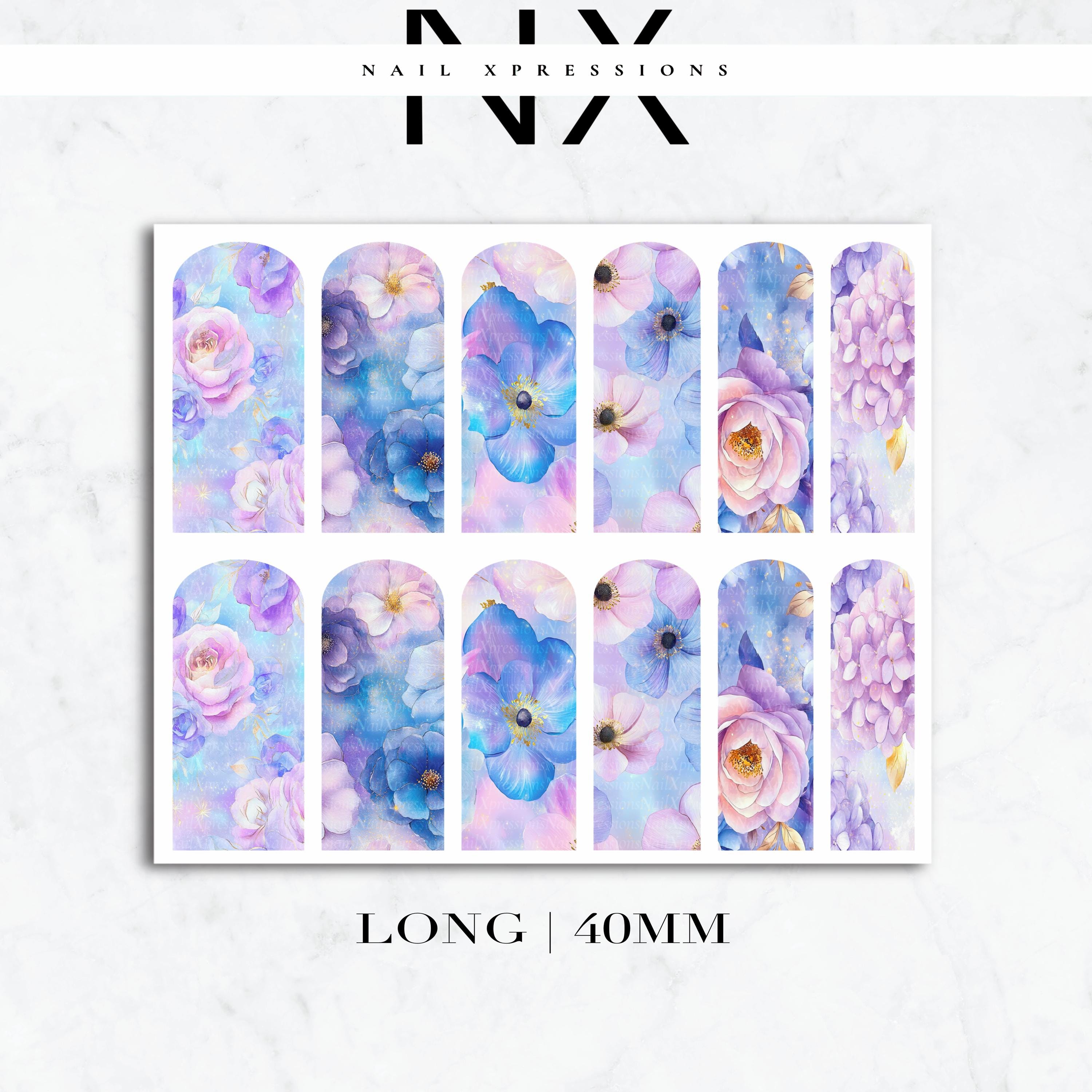 Watercolor Flower Nail Decals | Nail Art Water Transfer | Nail Wraps