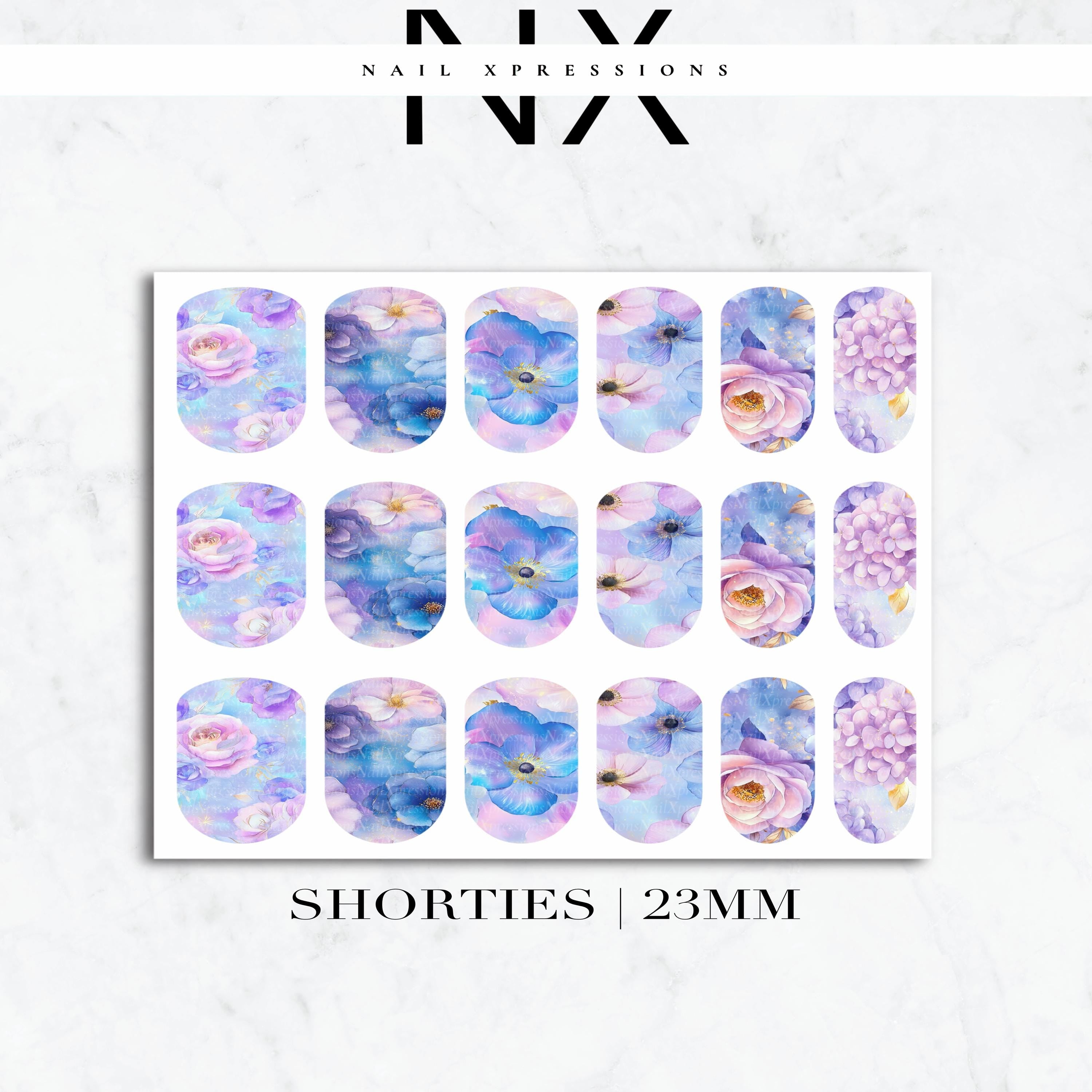 Watercolor Flower Nail Decals | Nail Art Water Transfer | Nail Wraps