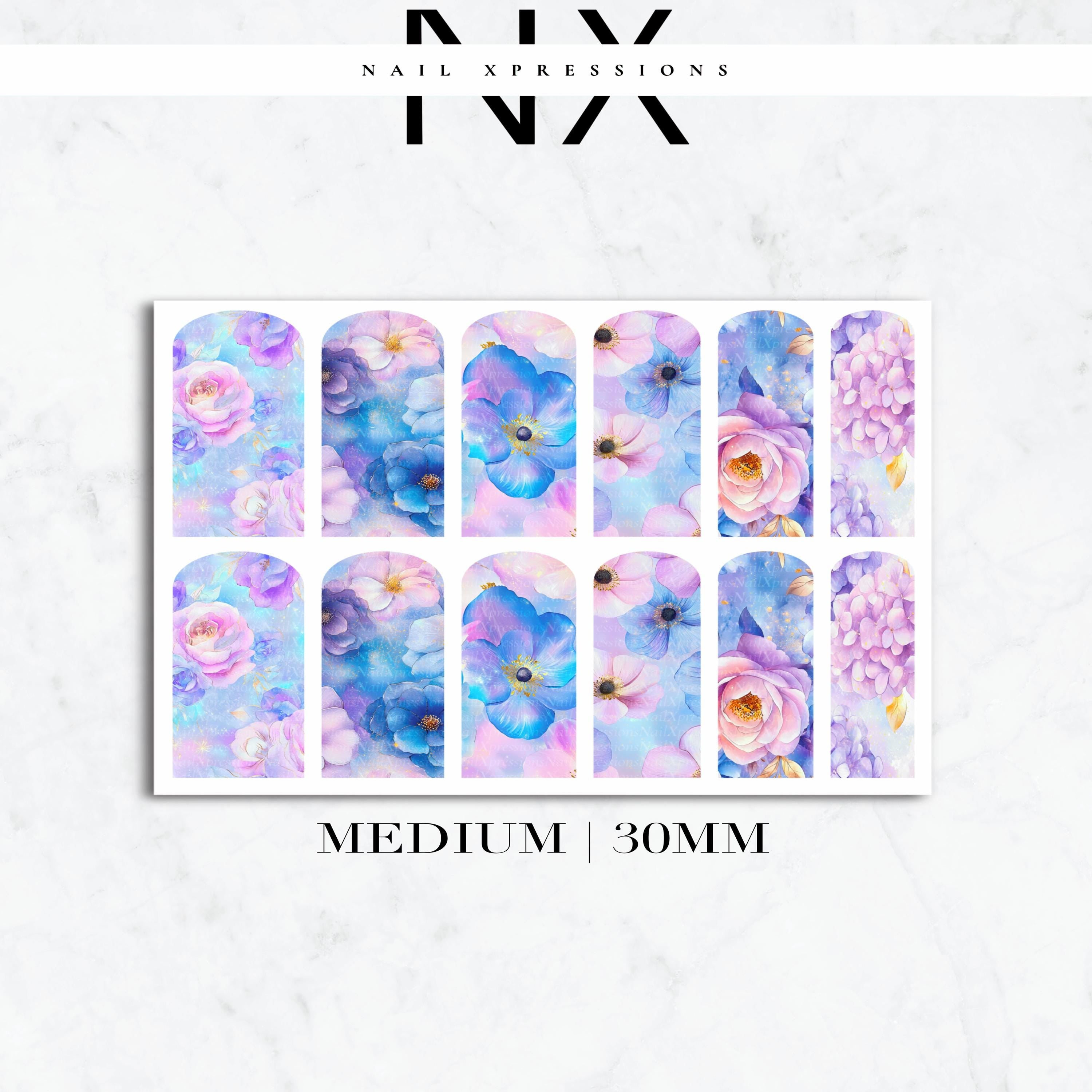 Watercolor Flower Nail Decals | Nail Art Water Transfer | Nail Wraps