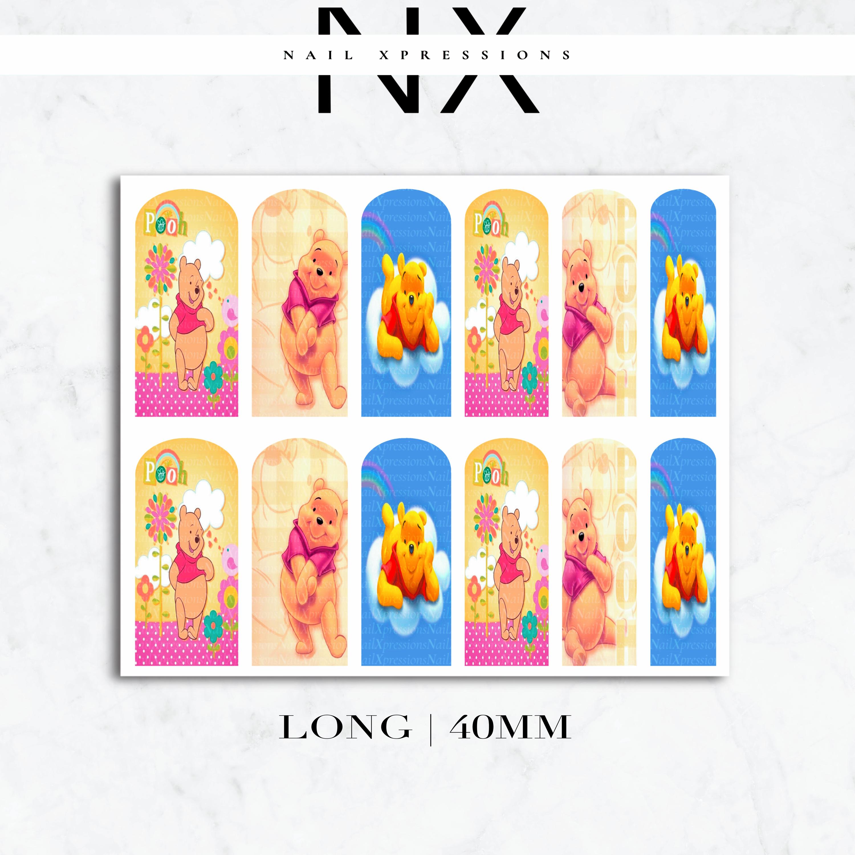 Cartoon Bear Nail Decals | Nail Art Water Transfer | Nail Wraps