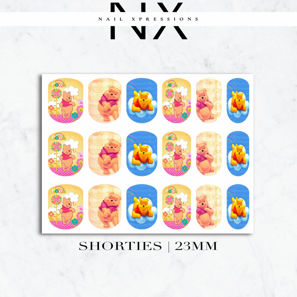 Cartoon Bear Nail Decals | Nail Art Water Transfer | Nail Wraps