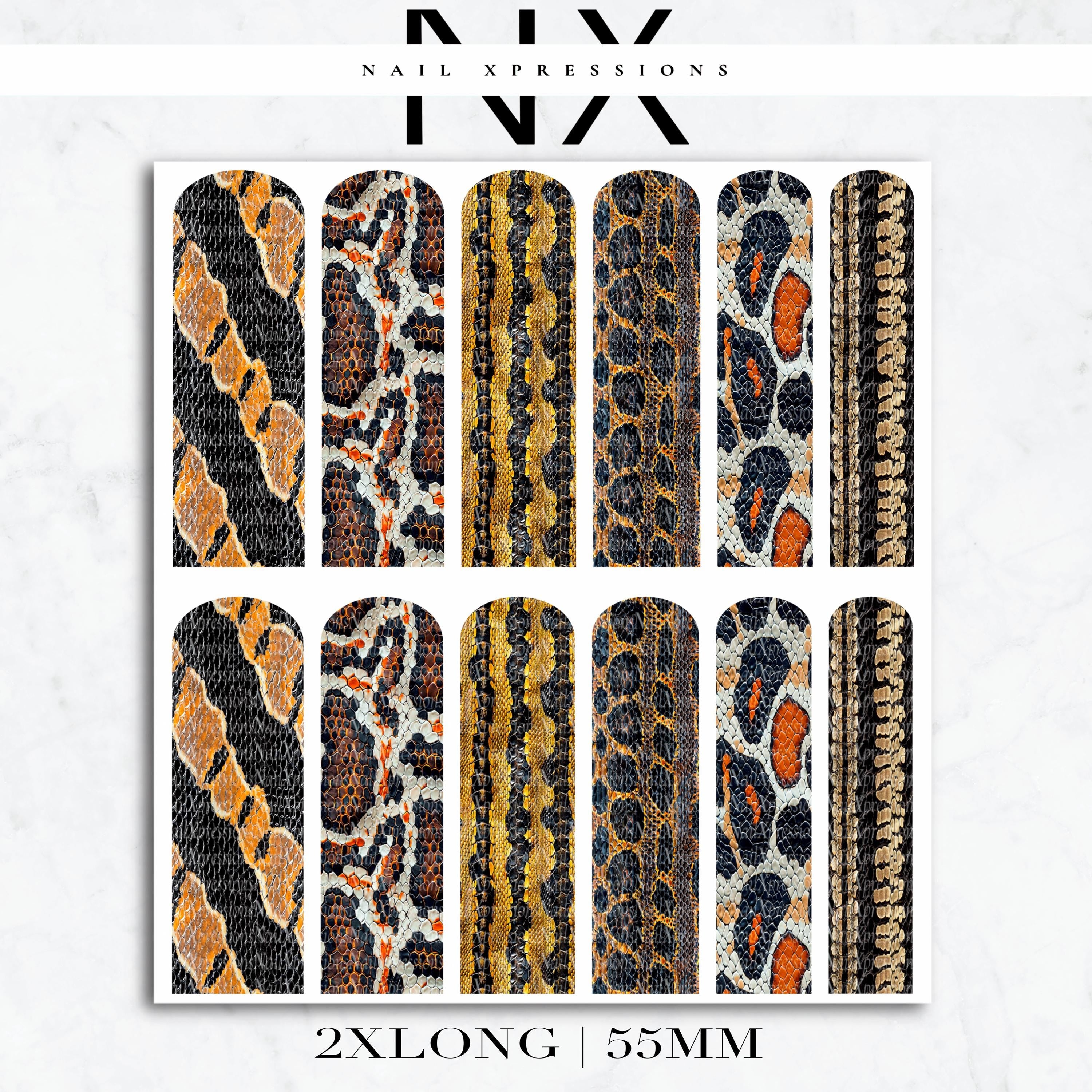 Snake Skin Mix Nail Decals | Nail Art Water Transfer | Nail Wraps