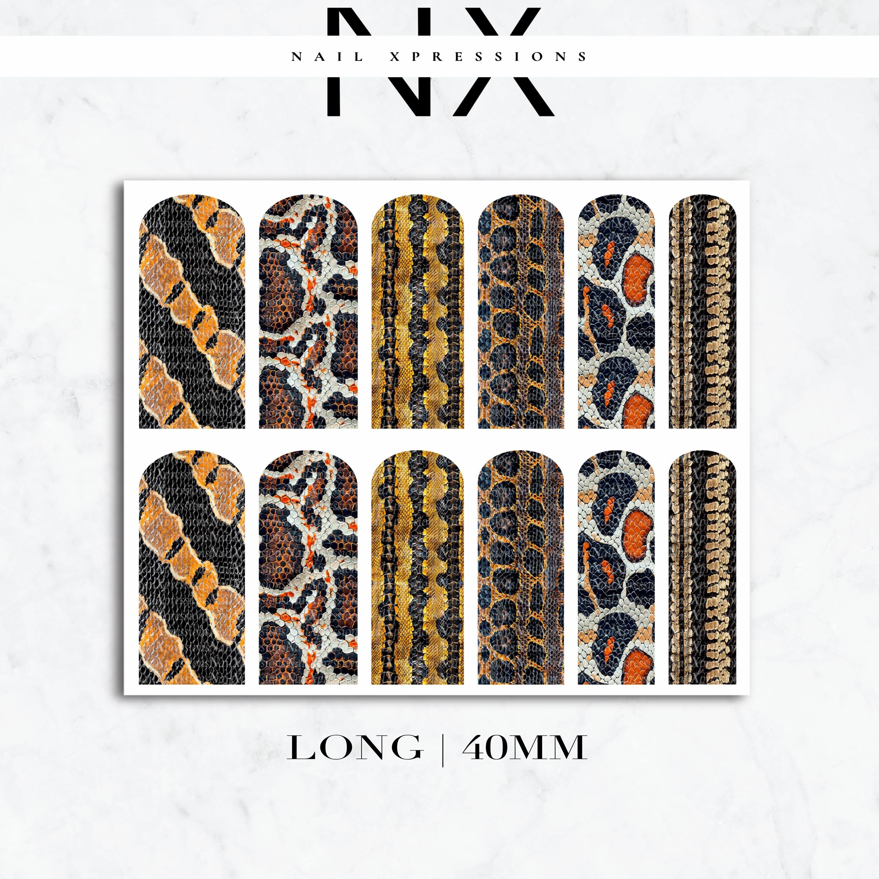 Snake Skin Mix Nail Decals | Nail Art Water Transfer | Nail Wraps