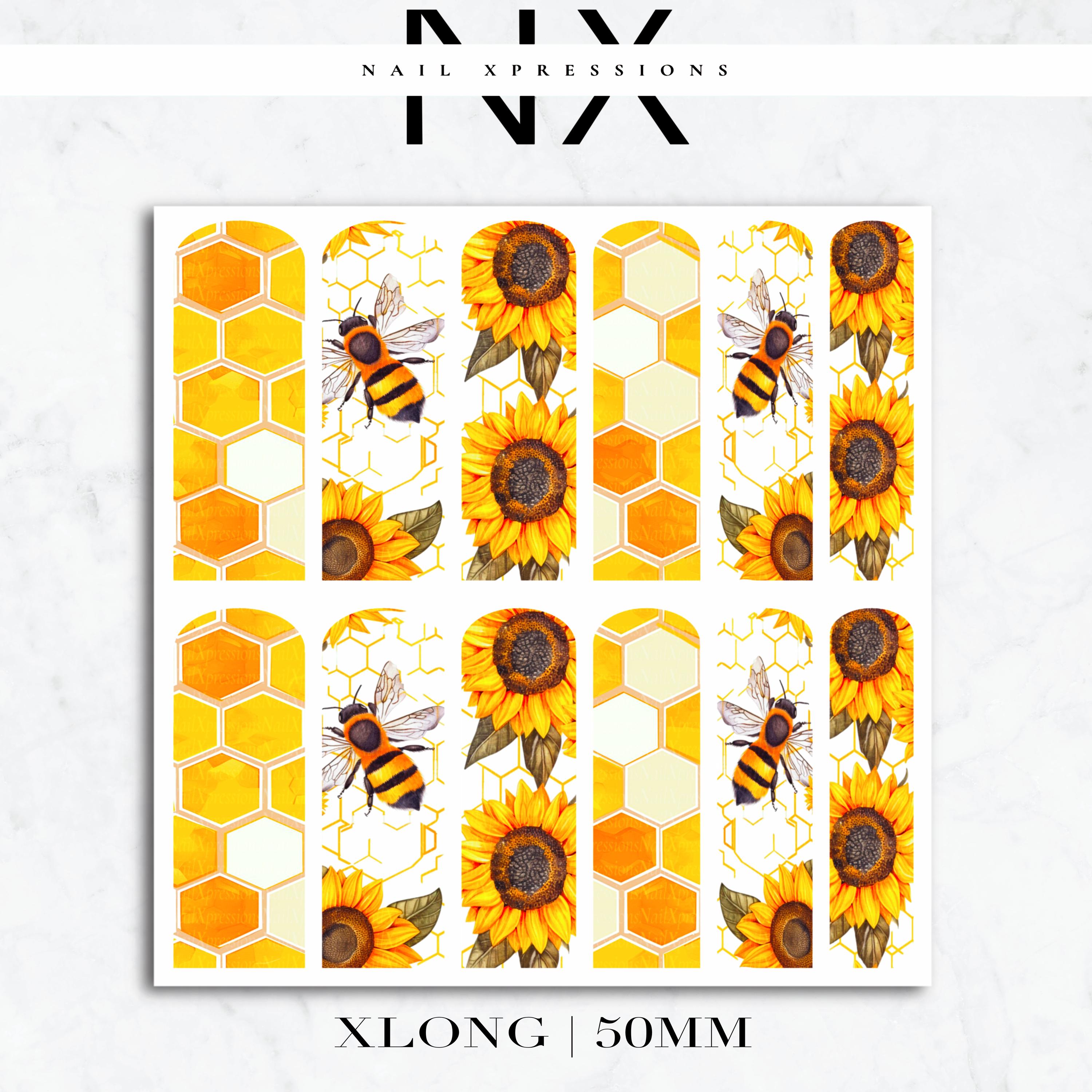 Sweet Honeybee Nail Decals | Nail Art Water Transfer | Nail Wraps