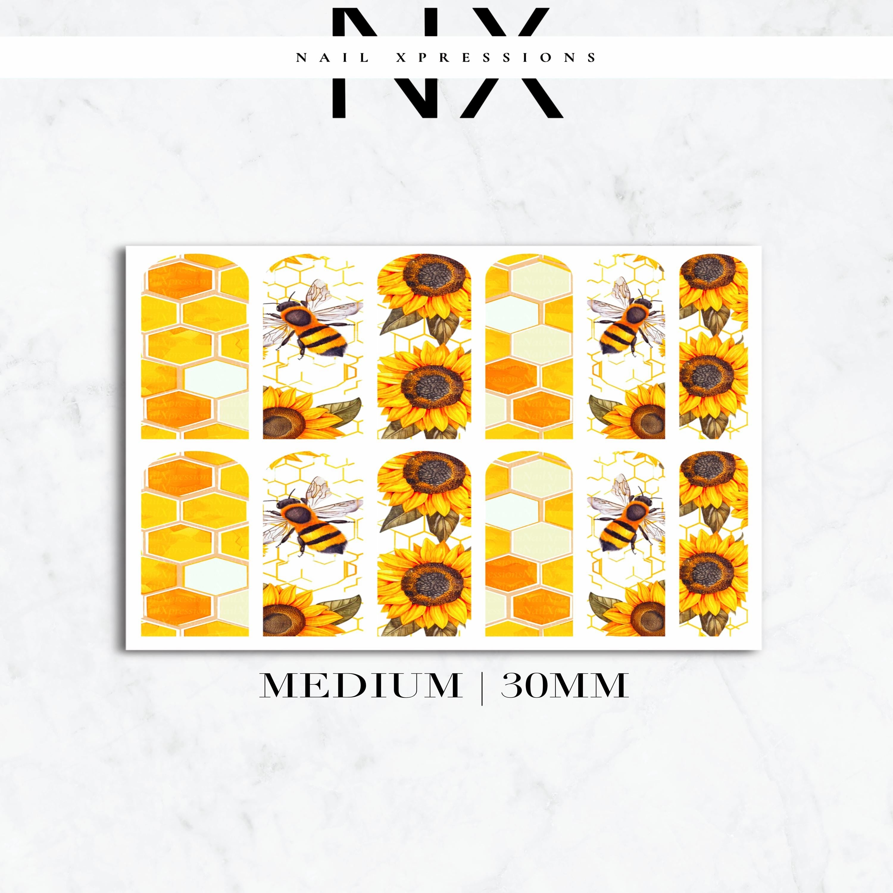 Sweet Honeybee Nail Decals | Nail Art Water Transfer | Nail Wraps