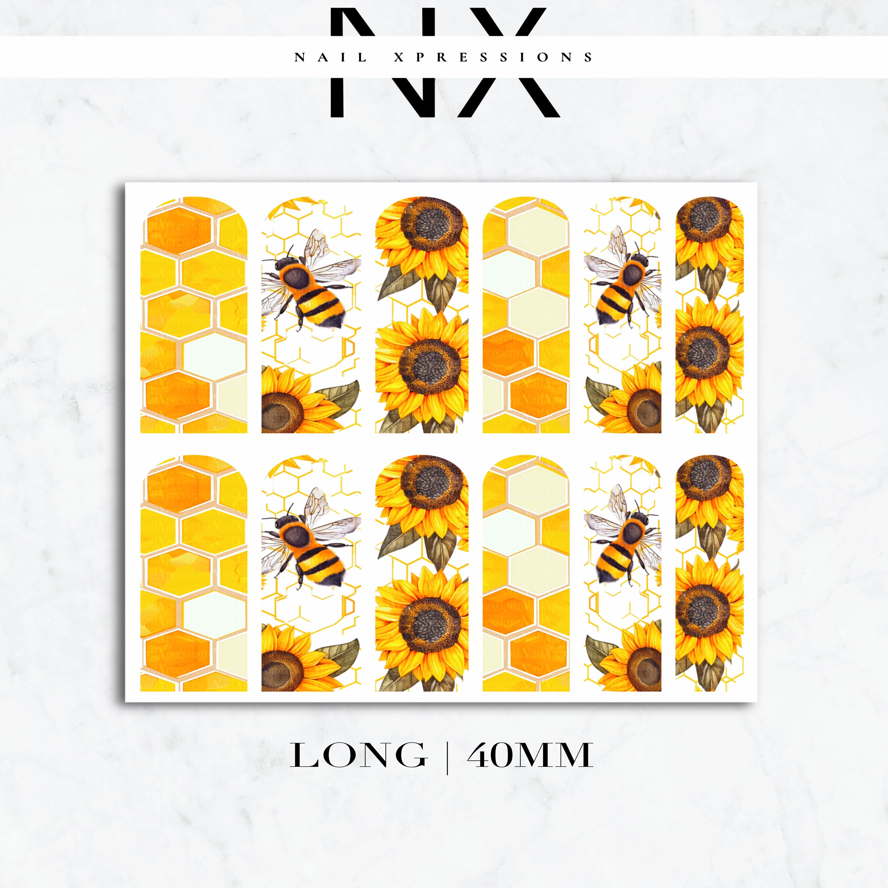 Sweet Honeybee Nail Decals | Nail Art Water Transfer | Nail Wraps