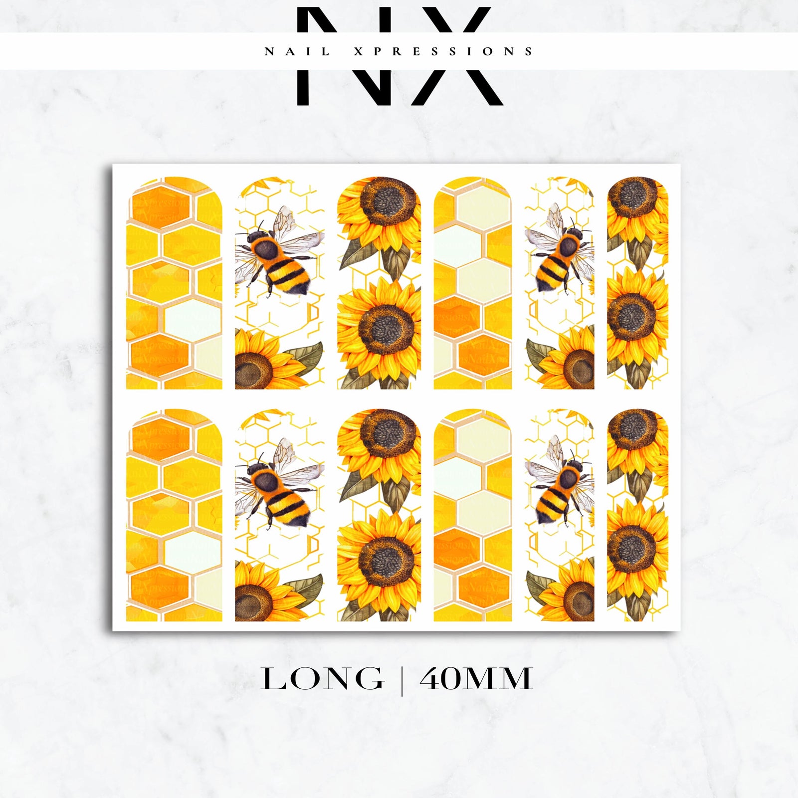 Sweet Honeybee Nail Decals | Nail Art Water Transfer | Nail Wraps
