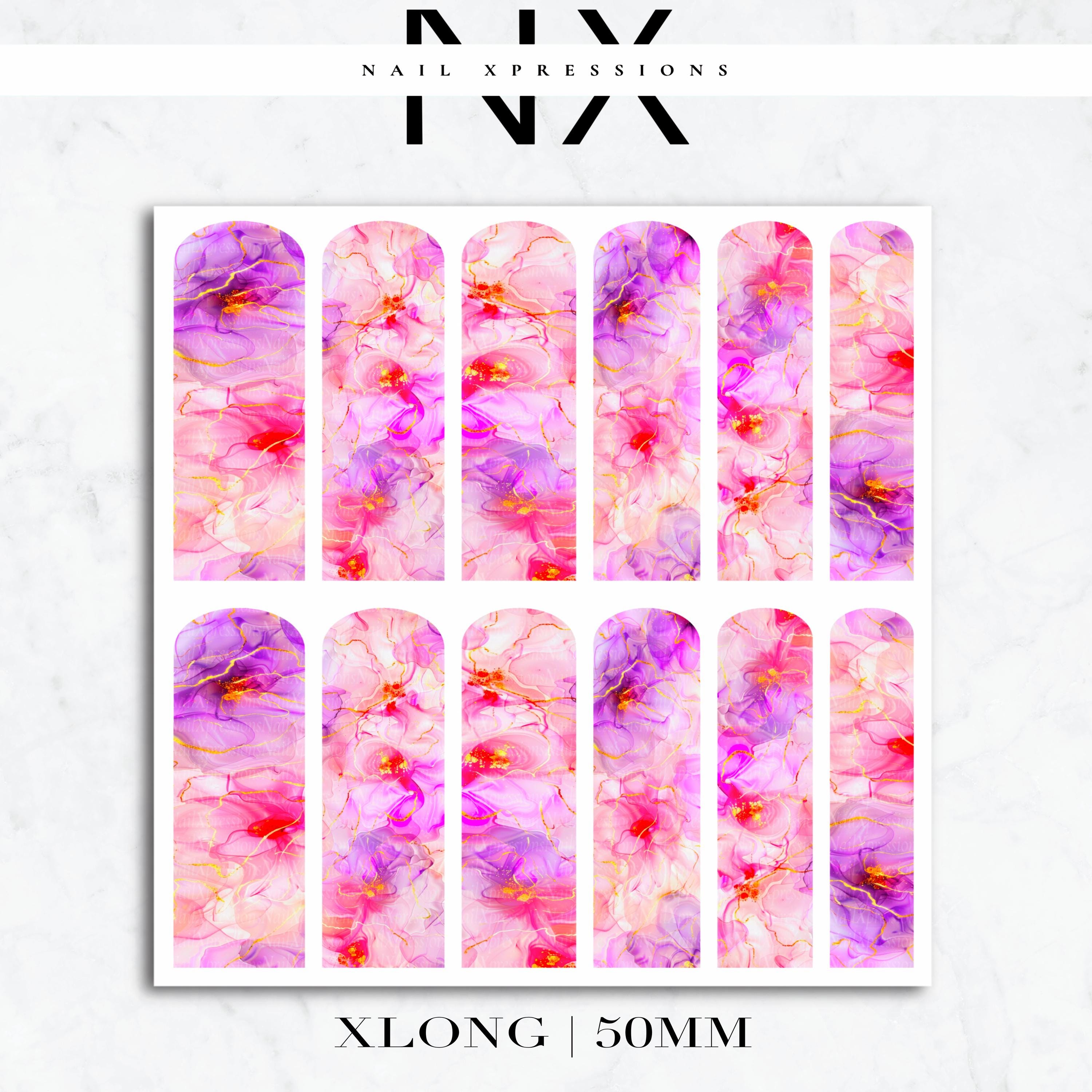 Pastel Watercolor Flower Nail Decals | Nail Art Water Transfer | Nail Wraps