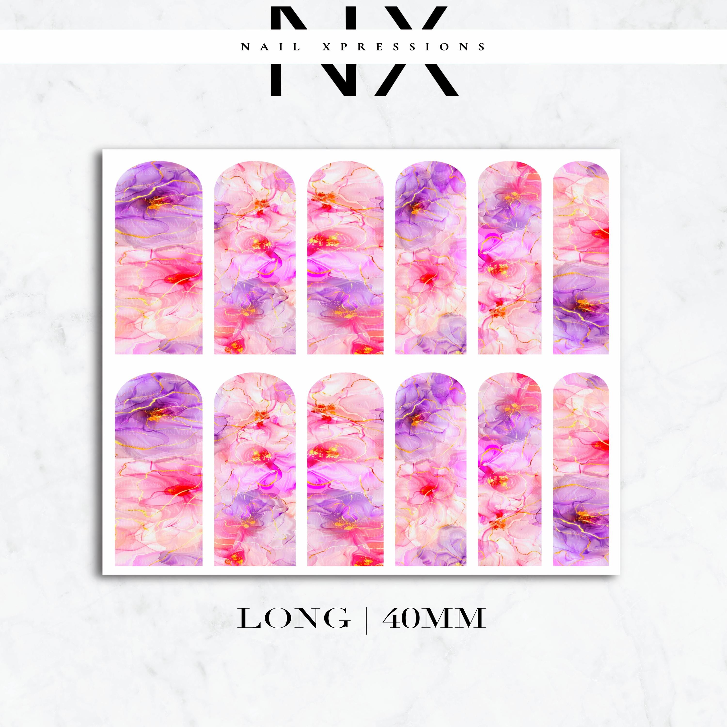 Pastel Watercolor Flower Nail Decals | Nail Art Water Transfer | Nail Wraps